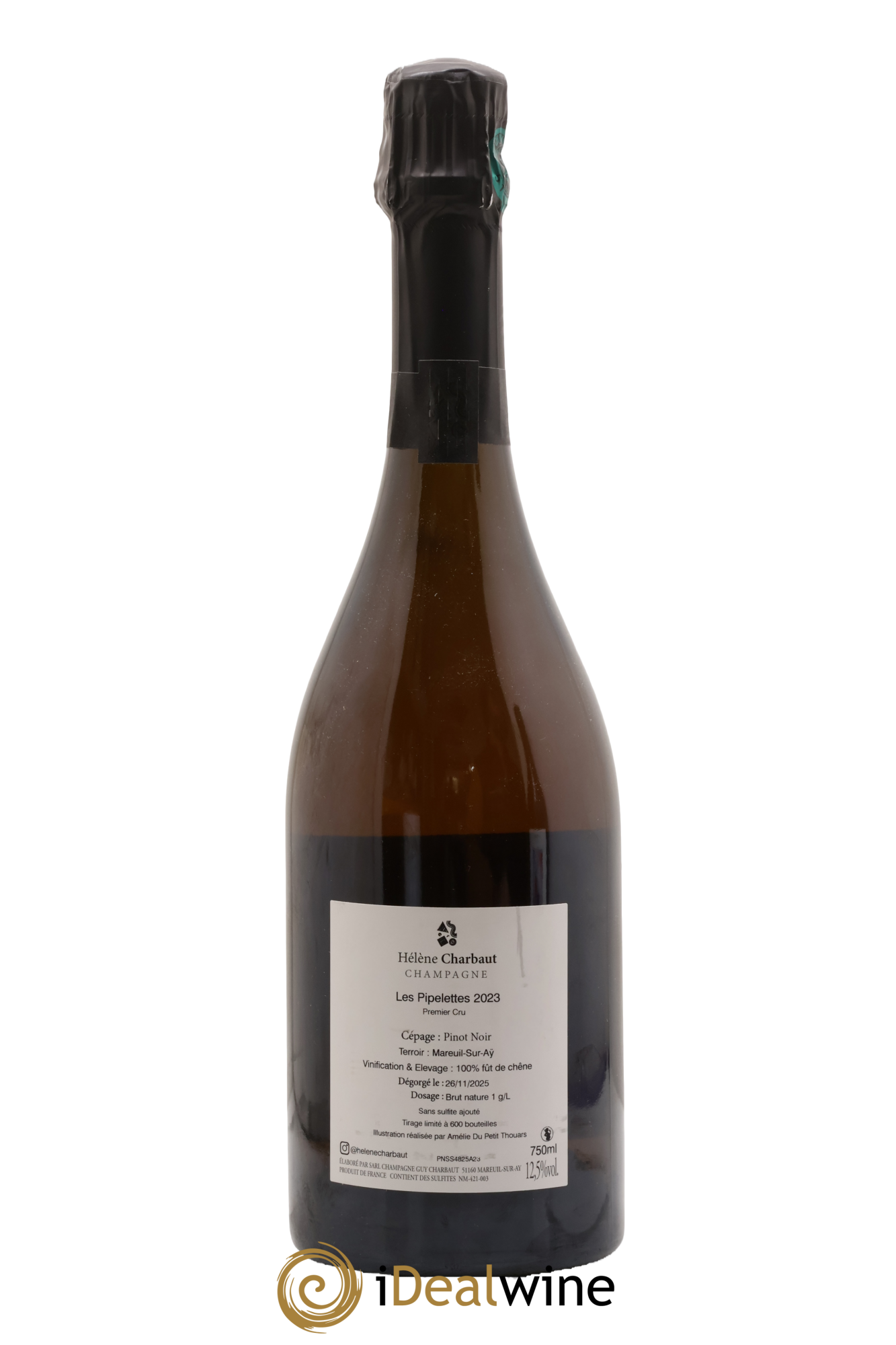 Champagne Les Pipelettes Premier Cru Hélène Charbaut 2023 - Posten von 1 Flasche - 1
