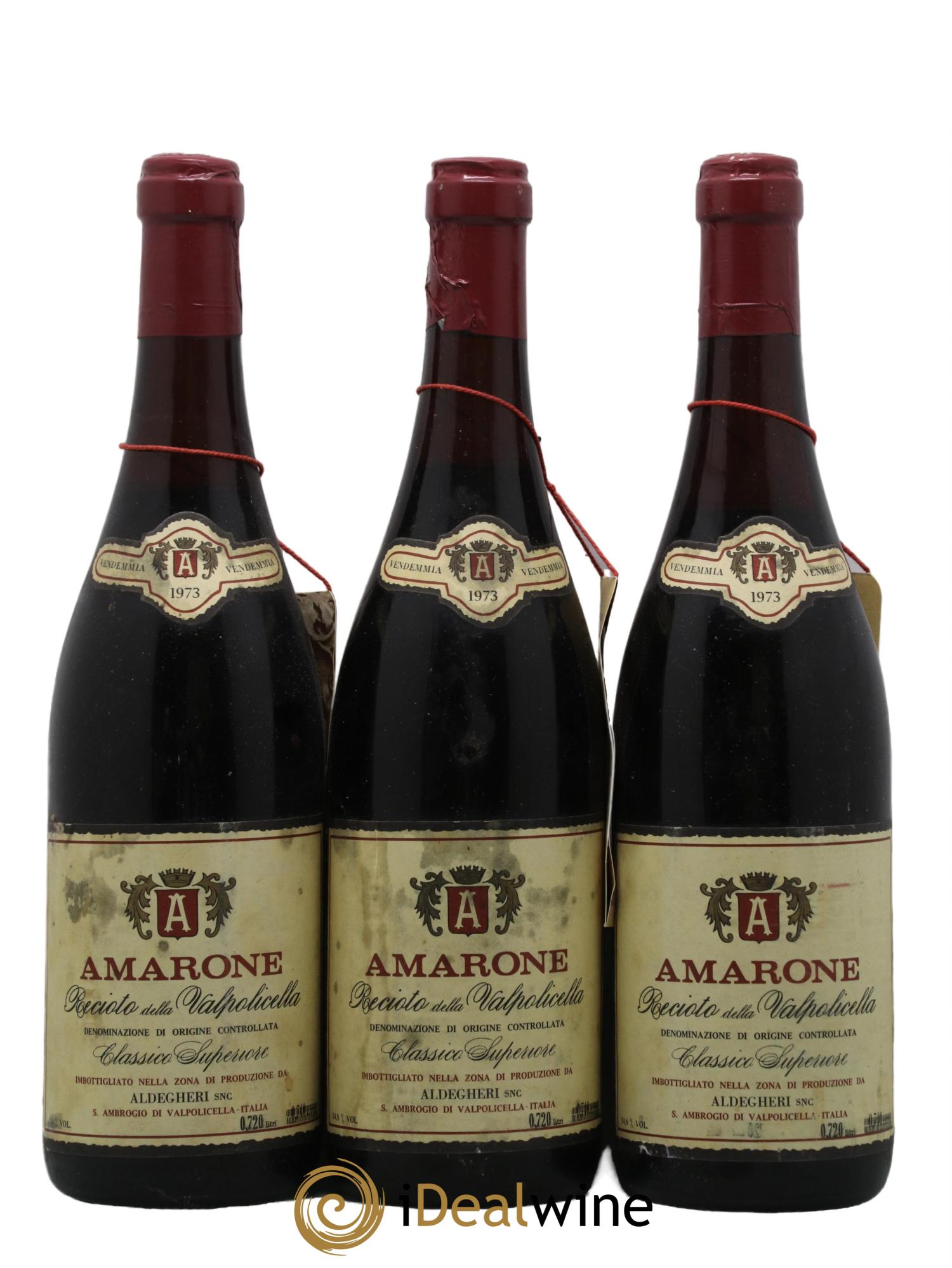 Amarone della Valpolicella DOC Recioto Aldegheri 1973 - Lot de 3 bouteilles - 0