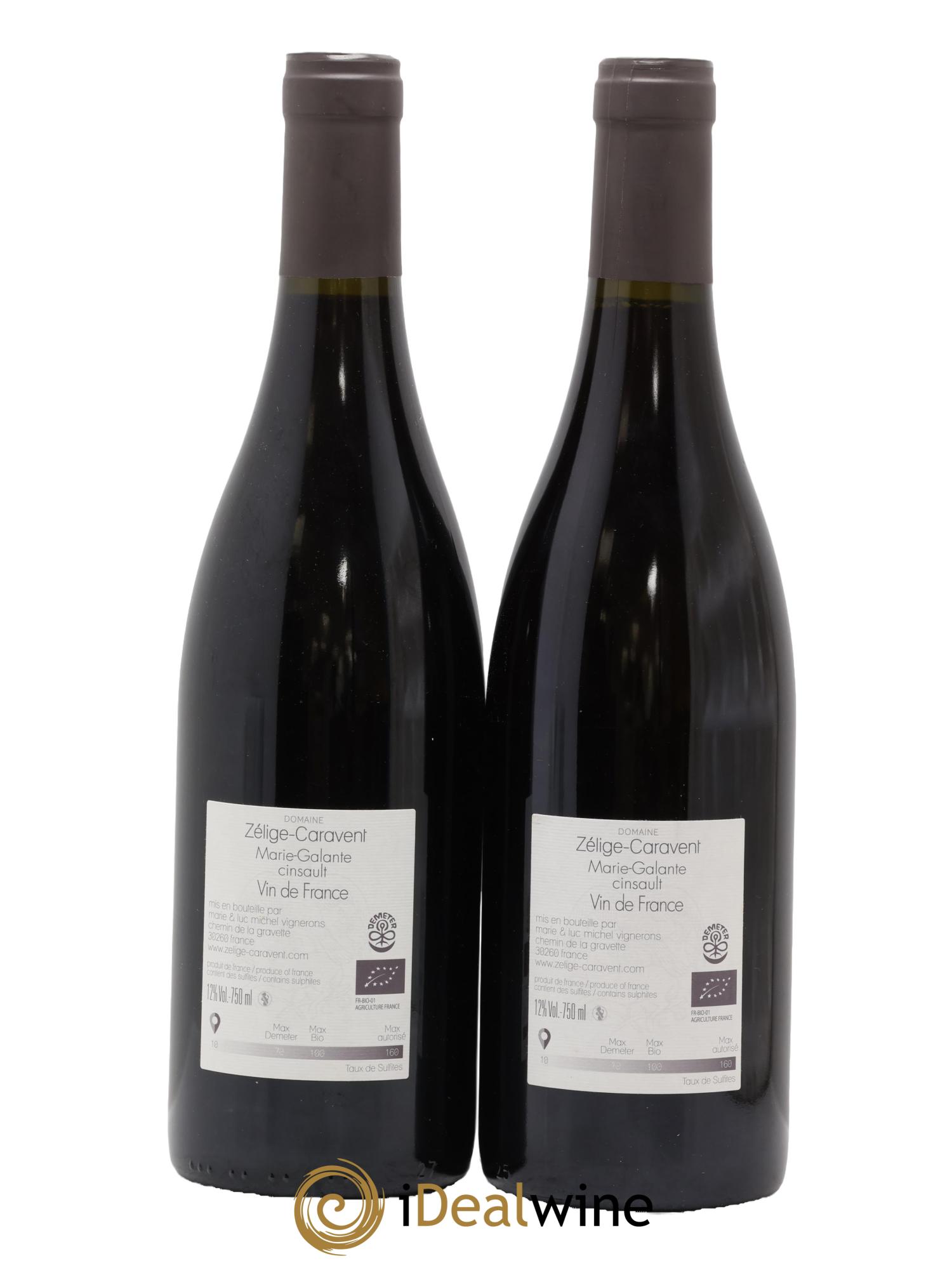 Vin de France Marie Galante Zelige Caravent 2016 - Lot de 2 bouteilles - 1