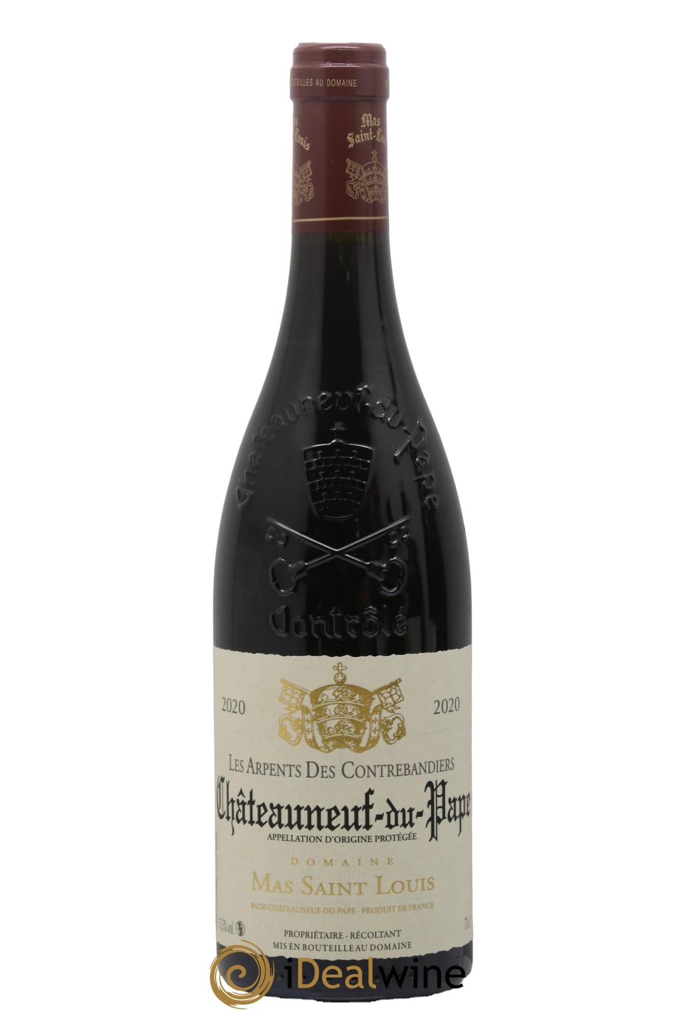 Châteauneuf-du-Pape Les Arpents des Contrebandiers Mas Saint-Louis 2020 - Posten von 1 Flasche - 0