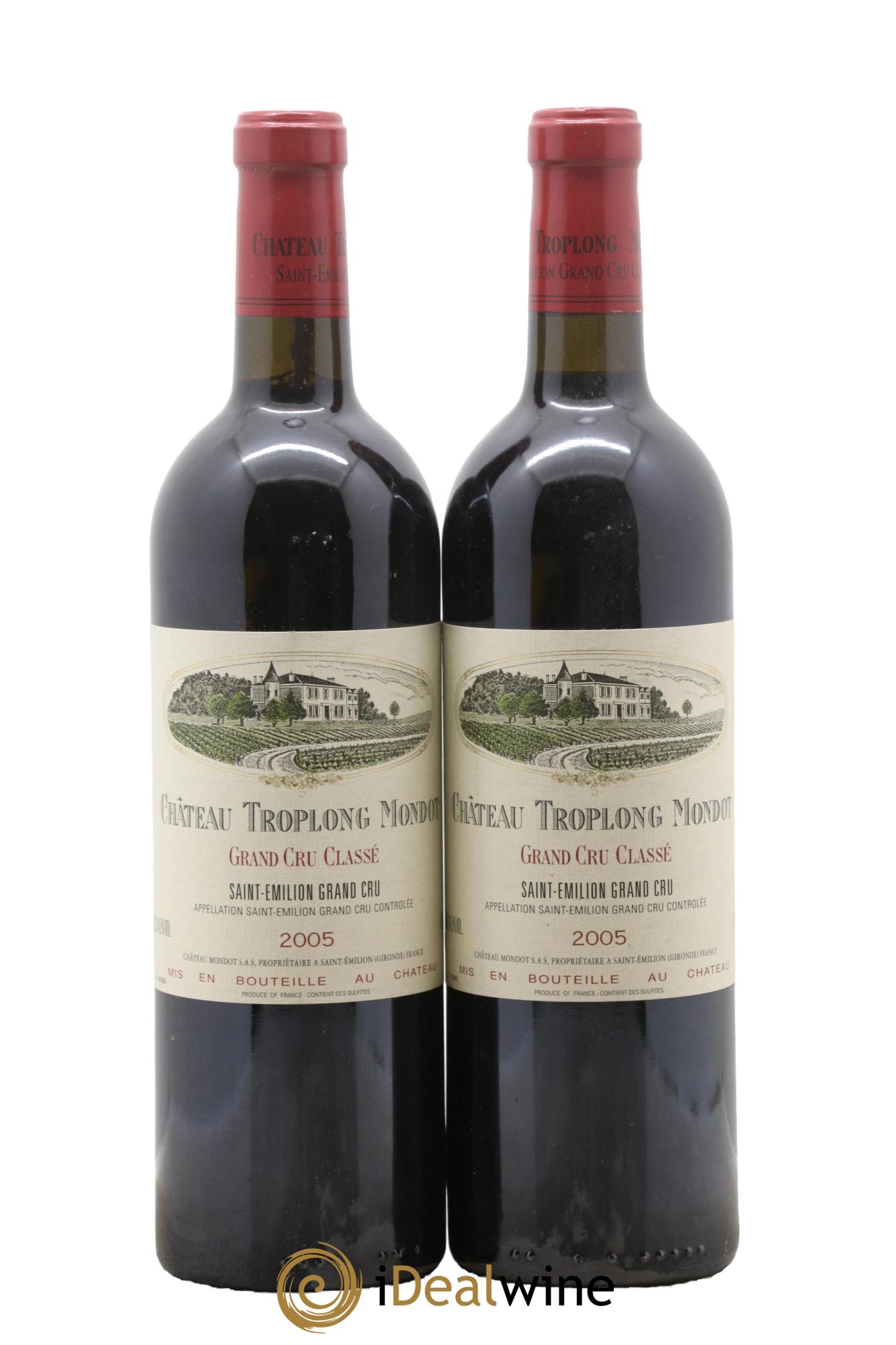 Château Troplong Mondot 1er Grand Cru Classé B 2005 - Lotto di 2 bottiglie - 0