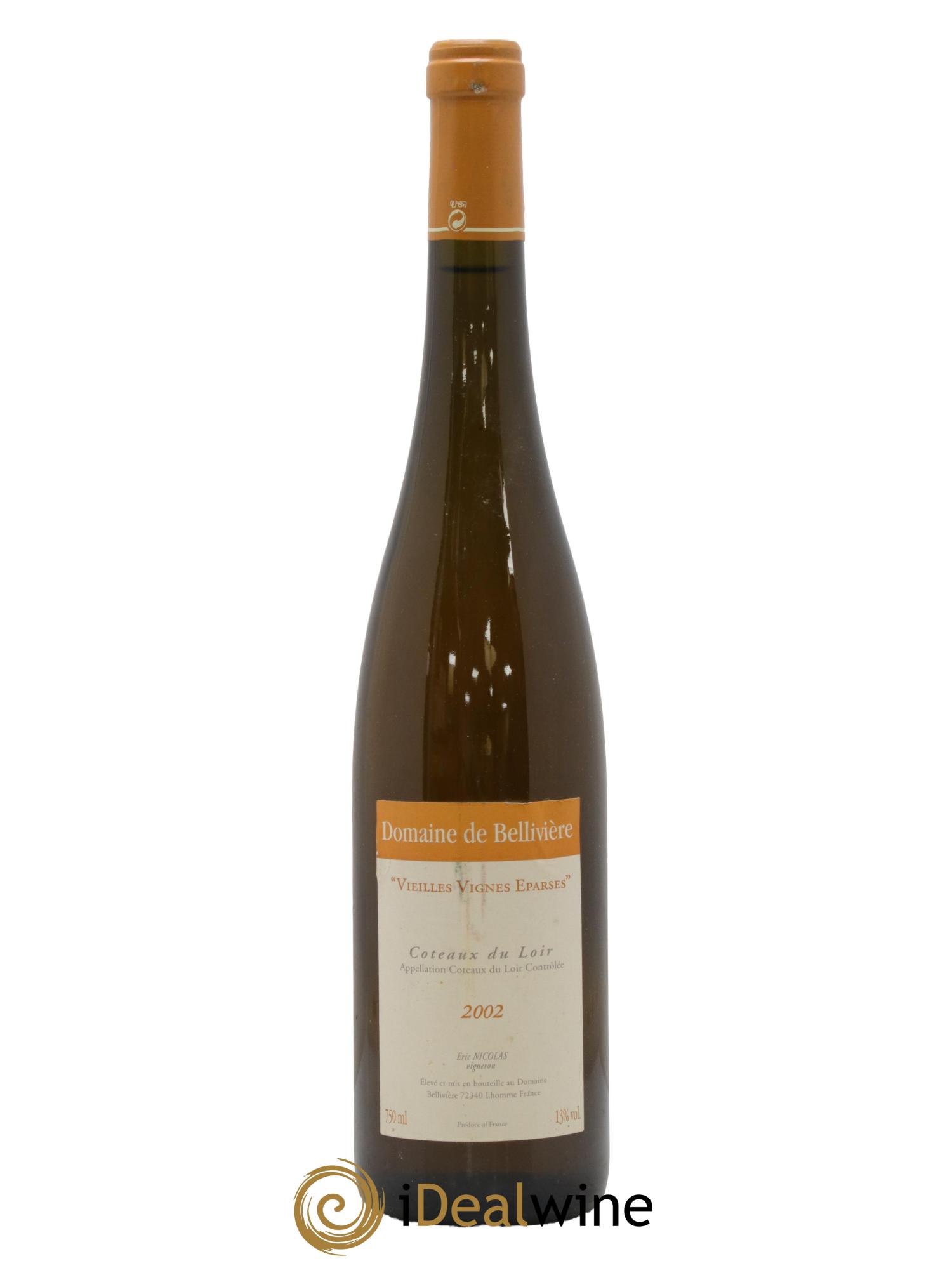 Coteaux du Loir Vieilles Vignes Eparses Domaine de Bellivière 2002 - Lot de 1 bouteille - 0