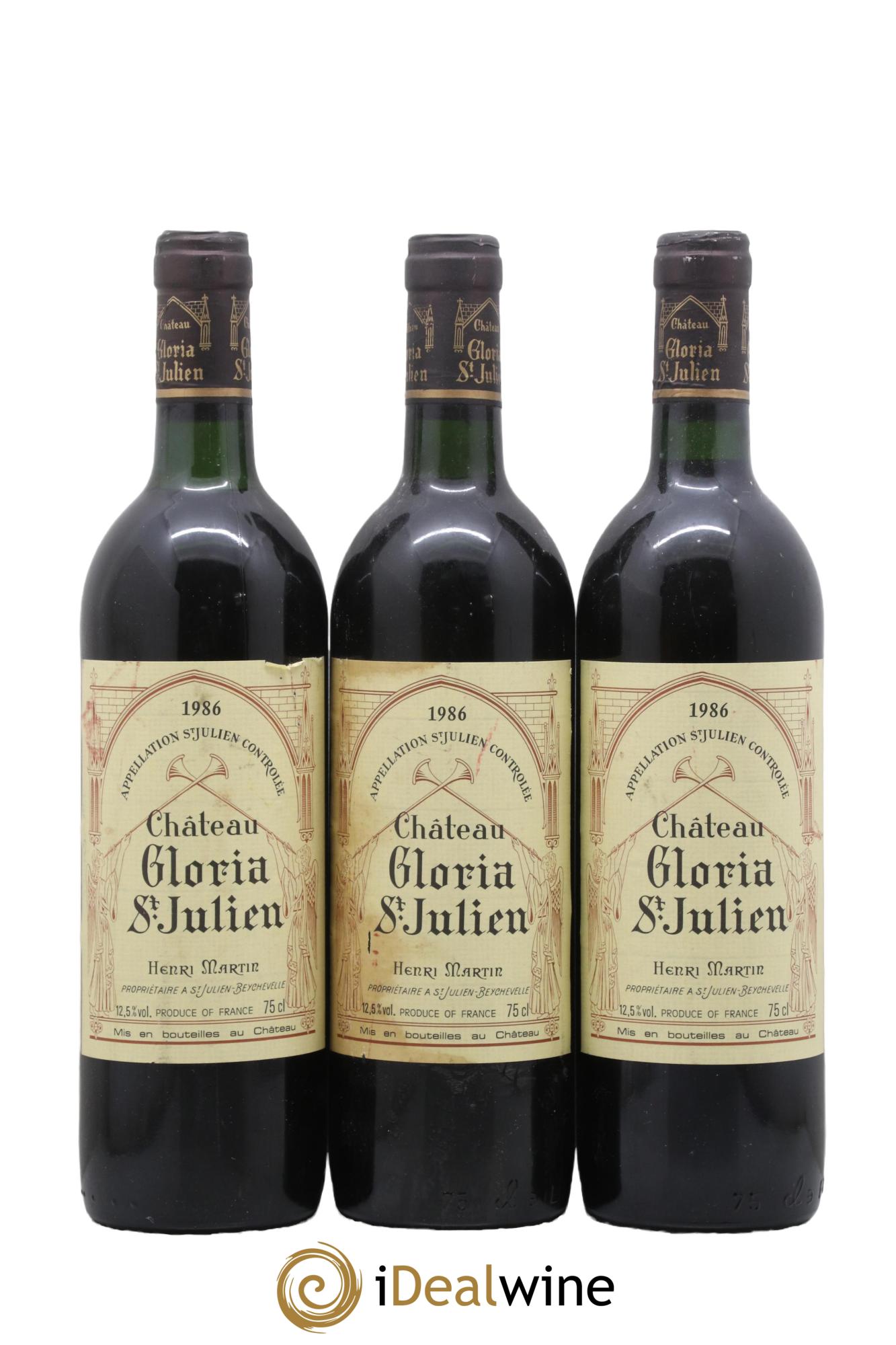 Château Gloria 1986 - Lot de 3 bouteilles - 0