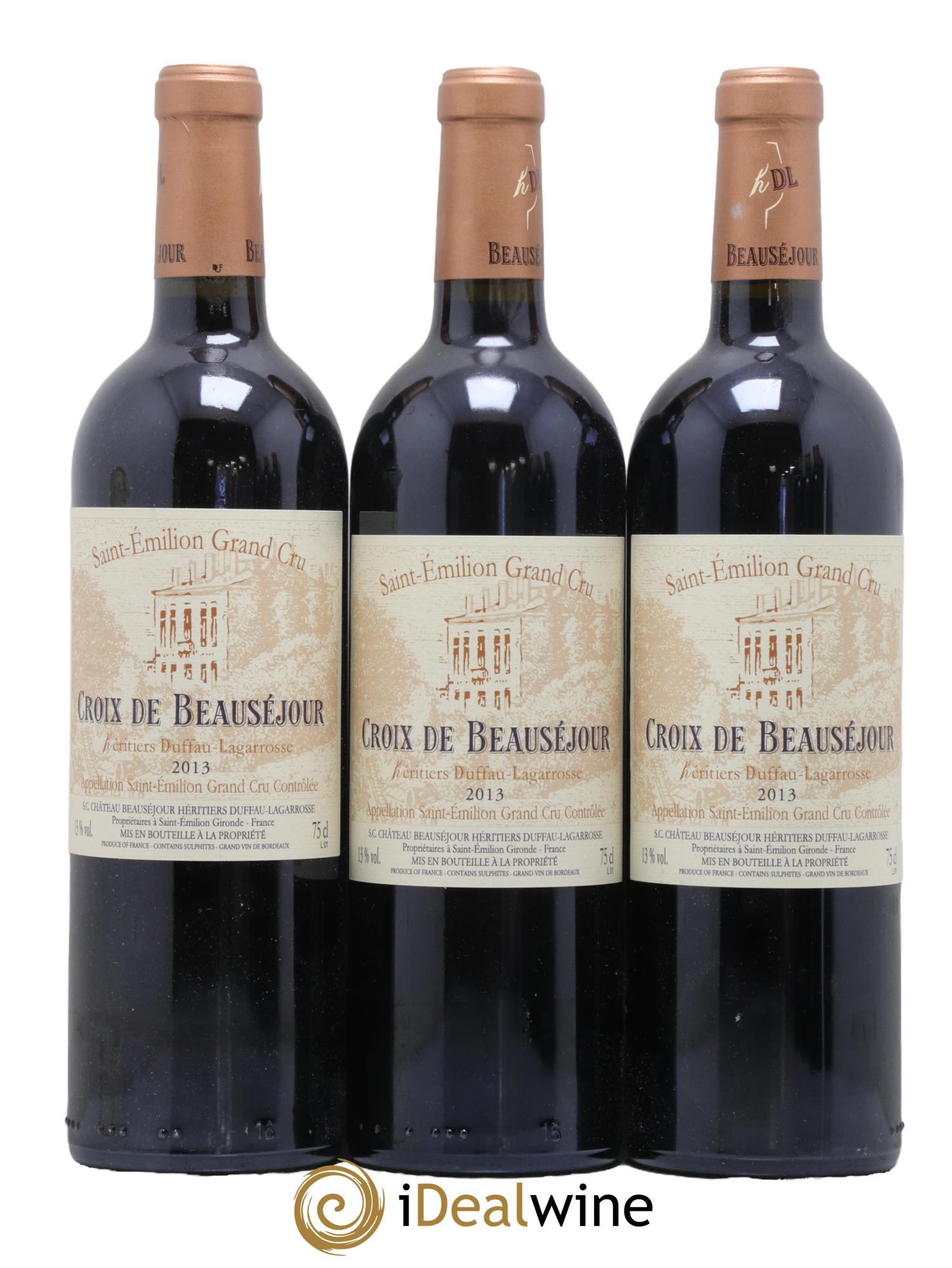 Saint-Émilion Grand Cru Croix De Beausejour 2013 - Lot de 3 bouteilles - 0