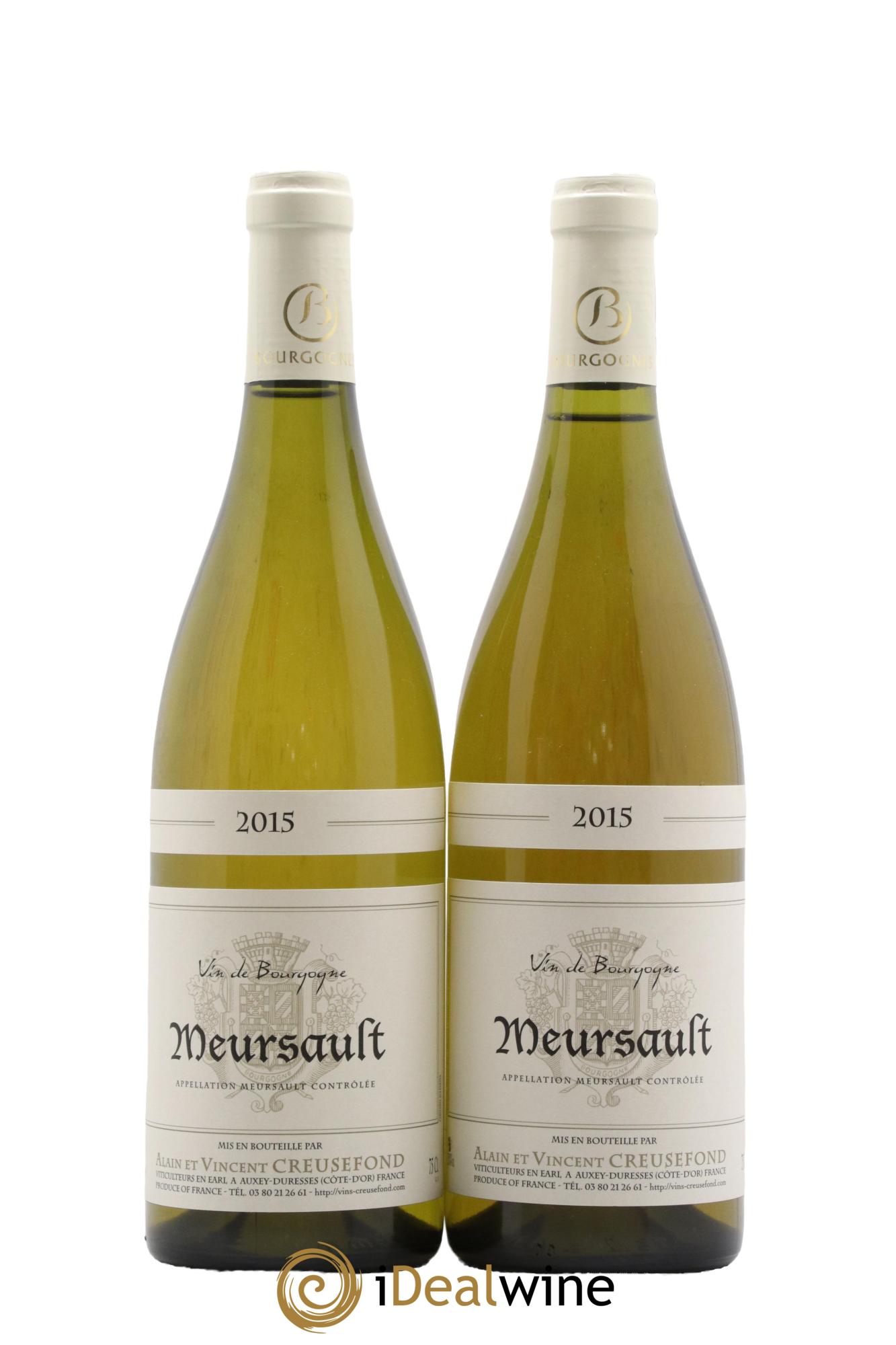 Meursault Alain et Vincent Creusefond 2015 - Lot de 2 bouteilles - 0