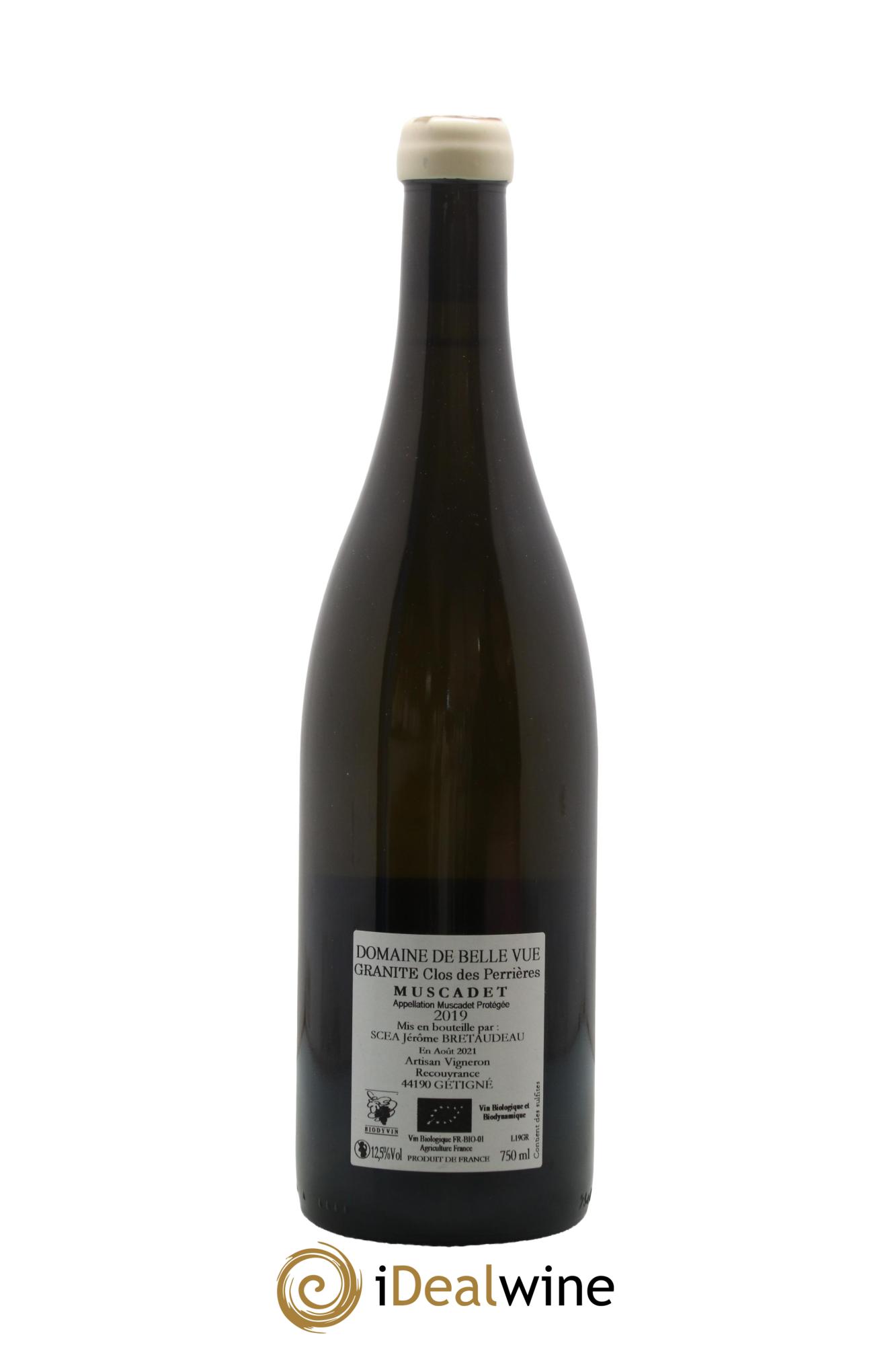 Muscadet-Sèvre-et-Maine Granite Clos des Perrières Jérôme Bretaudeau - Domaine de Bellevue 2019 - Lot de 1 bouteille - 1