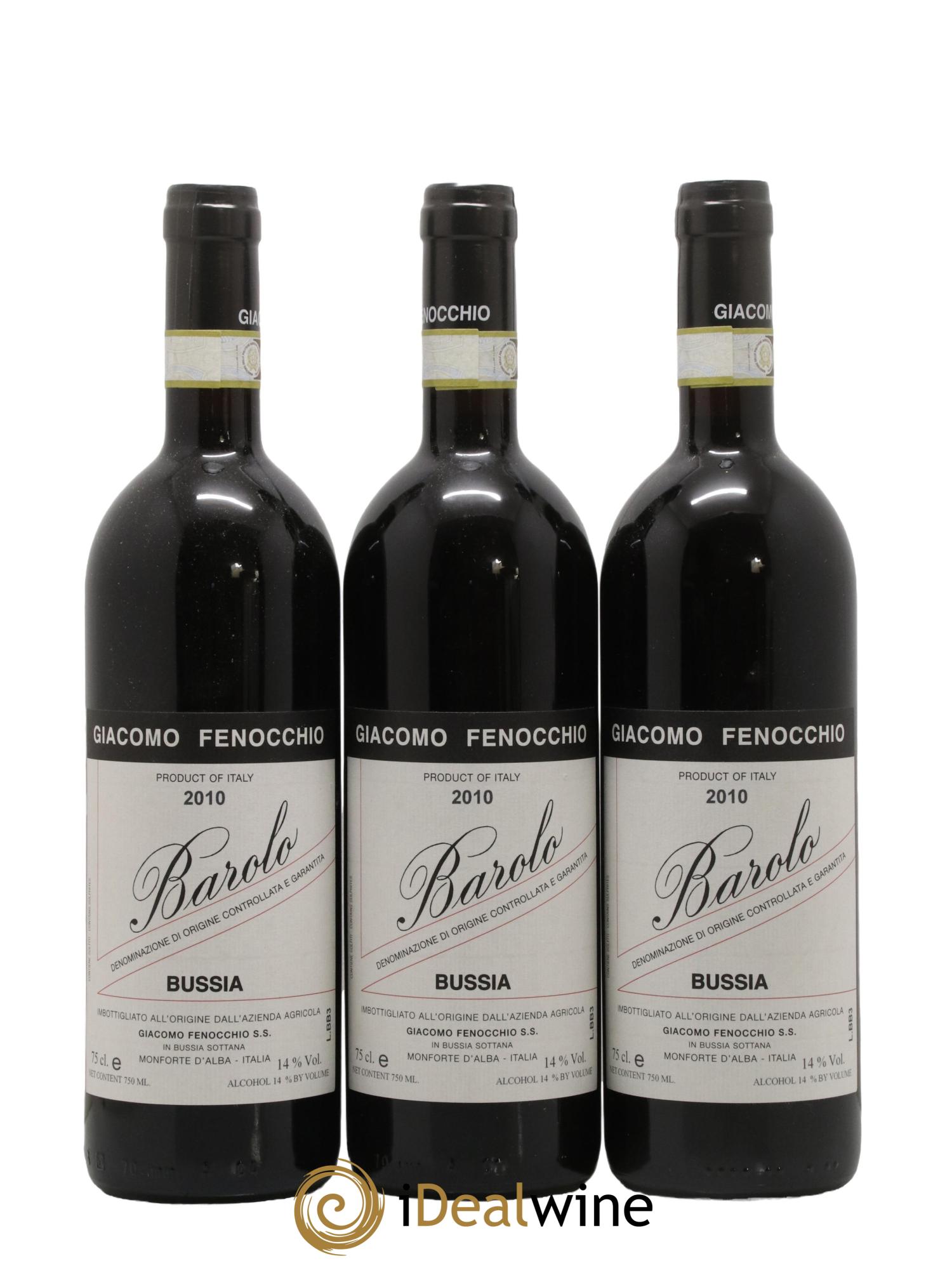 Barolo Bussia Giacomo Fenocchio 2010 - Lot de 3 bouteilles - 0