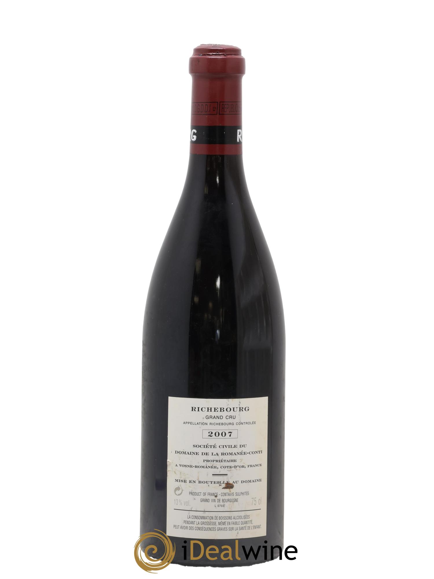 Richebourg Grand Cru Domaine de la Romanée-Conti 2007 - Lot of 1 bottle - 1