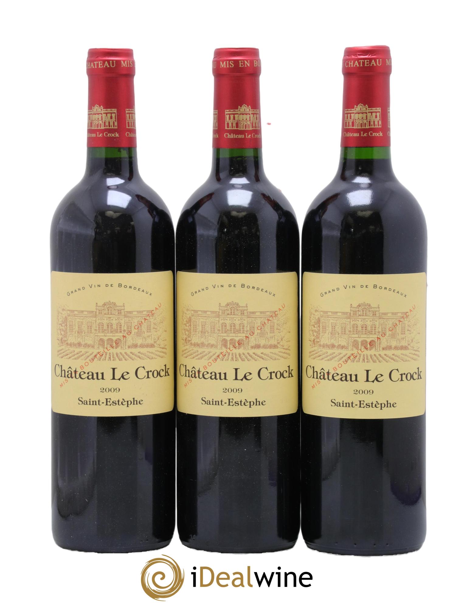 Château le Crock Cru Bourgeois 2009 - Lot of 3 bottles - 0