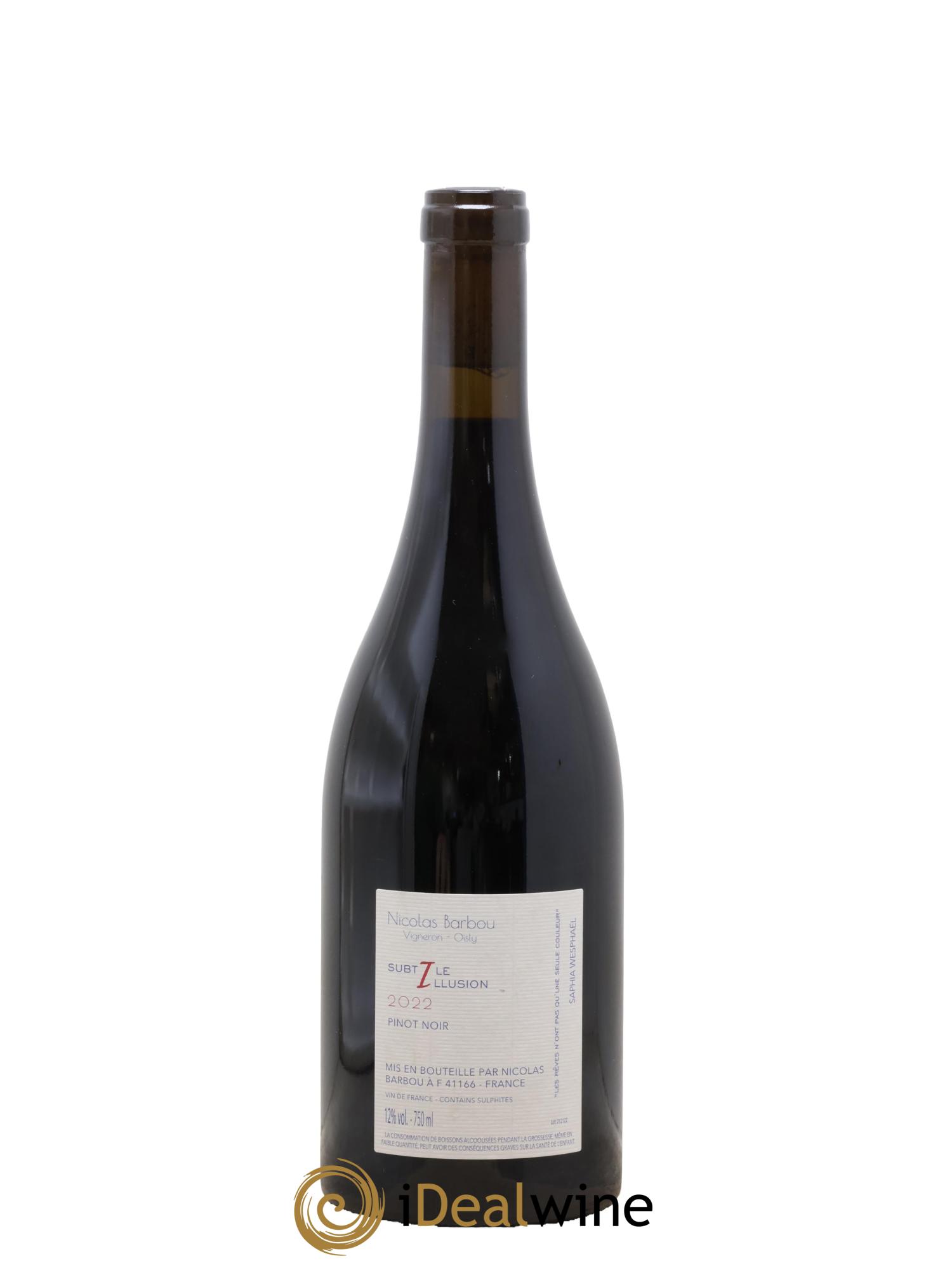 Vin de France Subtile Illusion Nicolas Barbou 2022 - Lot de 1 bouteille - 1