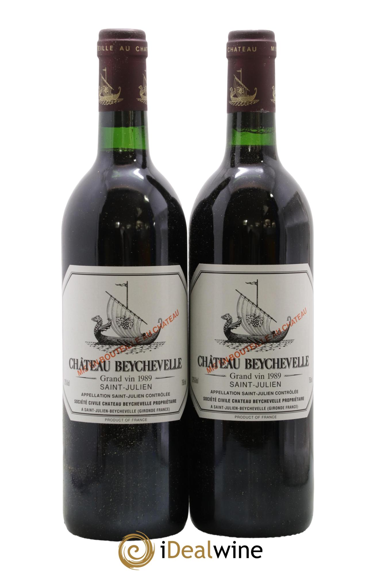 Château Beychevelle 4ème Grand Cru Classé 1989 - Lot de 2 bouteilles - 0
