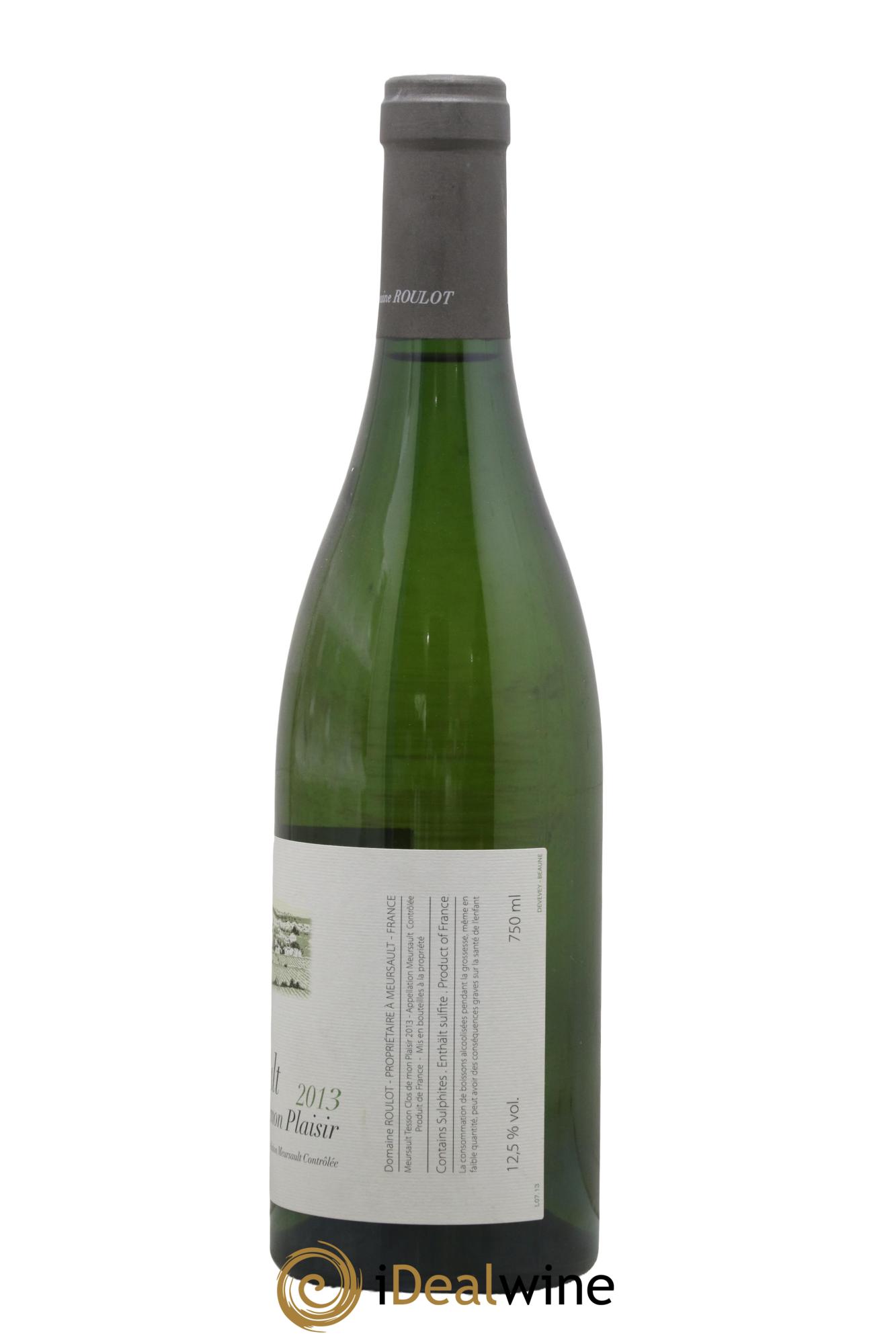 Meursault Les Tessons Clos de Mon plaisir Roulot (Domaine) 2013 - Lot de 1 bouteille - 1