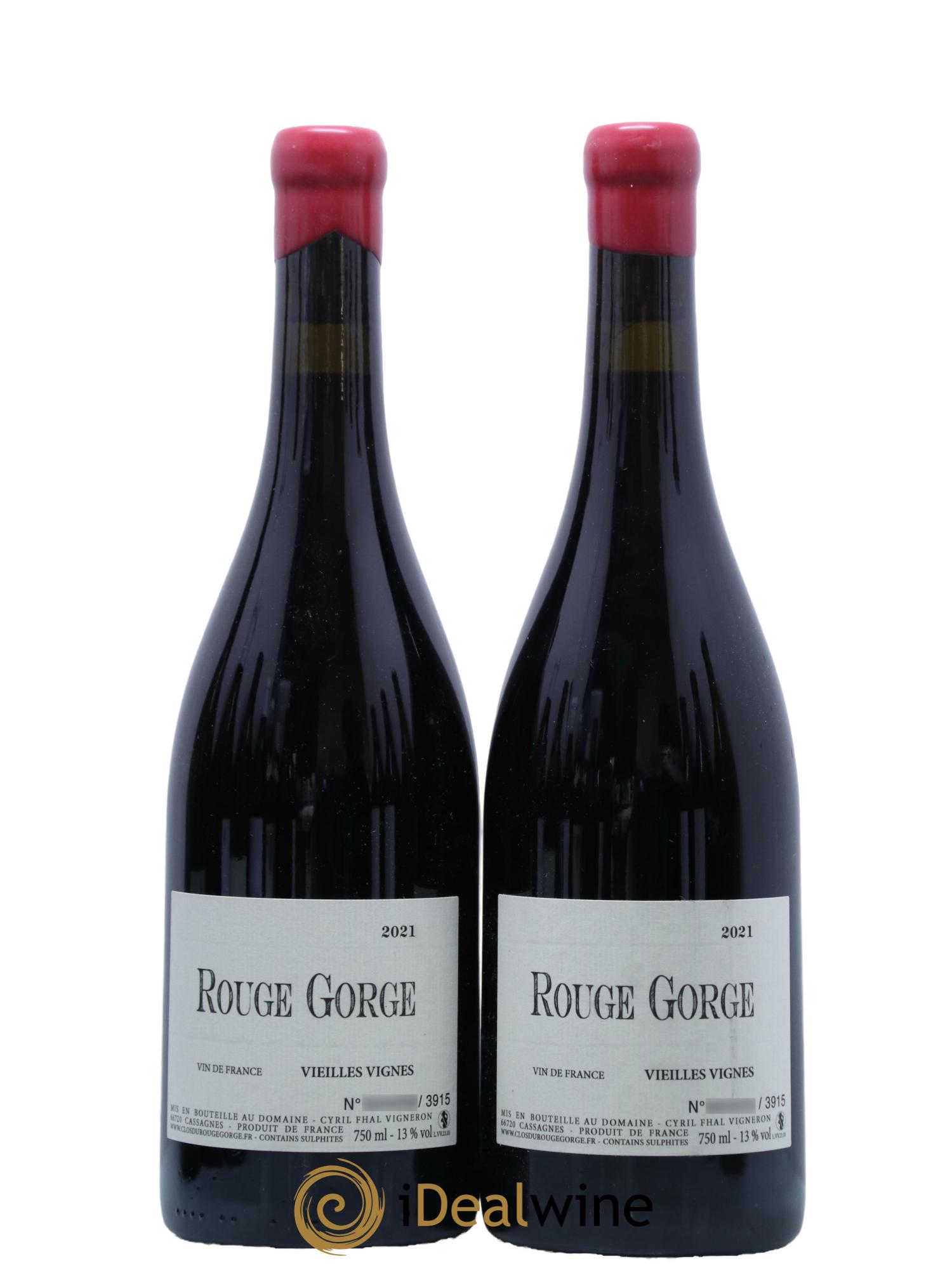 Vin de France Vieilles Vignes Clos du Rouge Gorge 2021 - Lot de 2 bouteilles - 0
