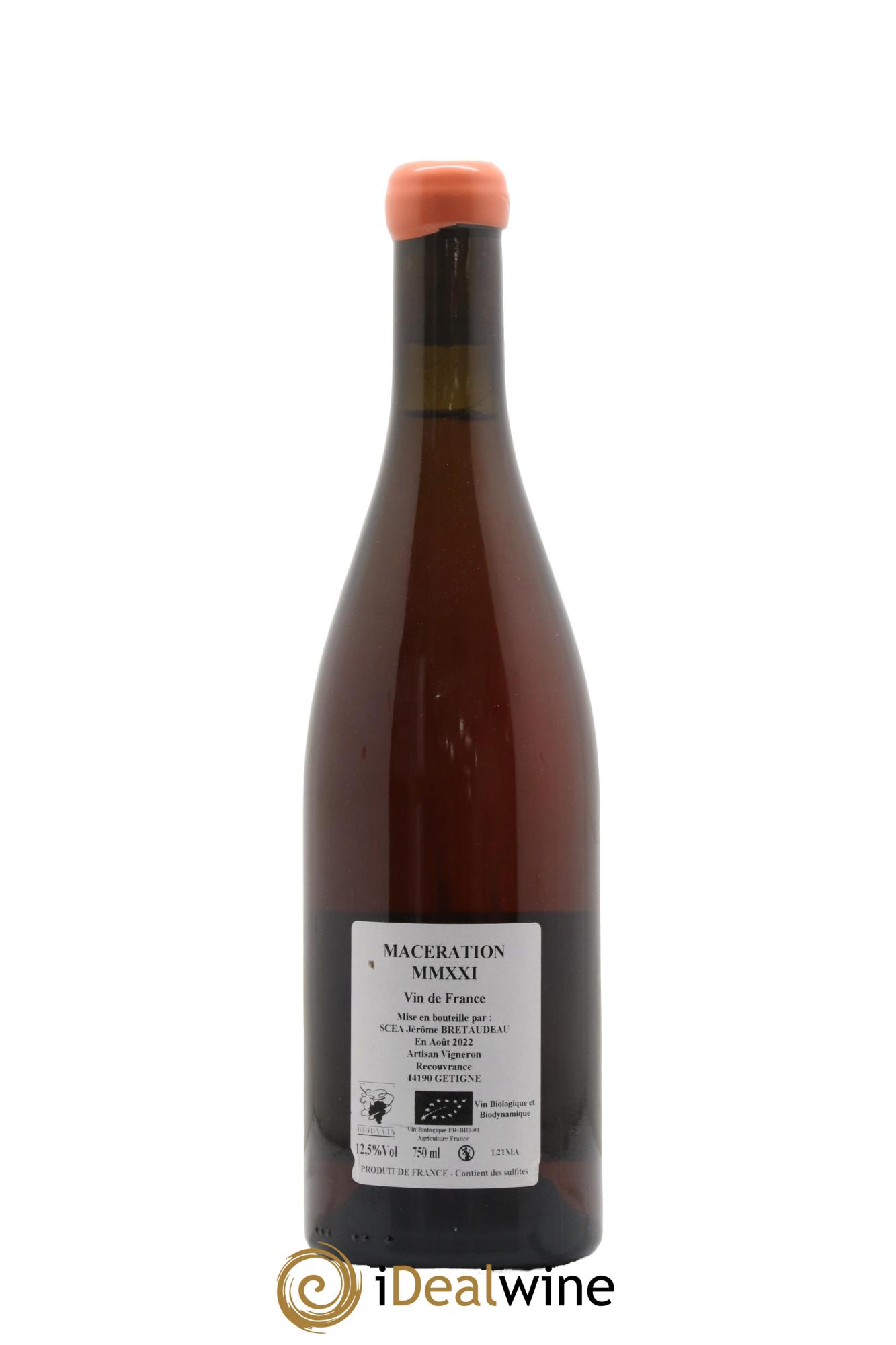 Vin de France Macération Jérôme Bretaudeau - Domaine de Bellevue 2021 - Lot de 1 bouteille - 1