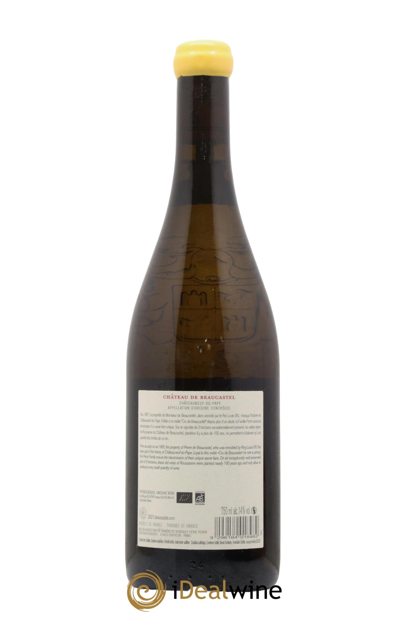 Châteauneuf-du-Pape Château de Beaucastel Vieilles vignes Roussanne Famille Perrin 2021 - Lot de 1 bouteille - 1