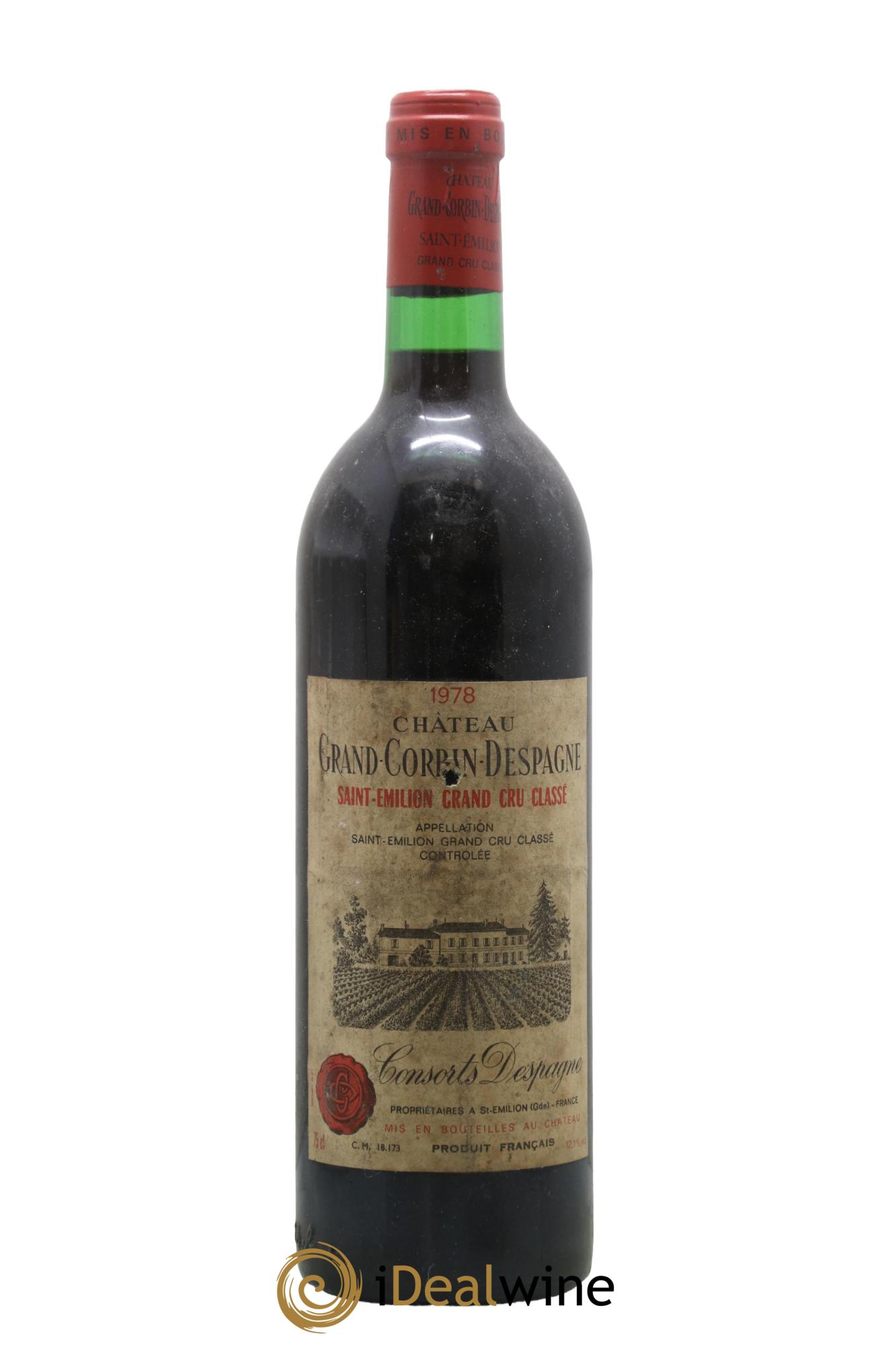 Château Grand Corbin Despagne Grand Cru Classé 1978 - Posten von 1 Flasche - 0