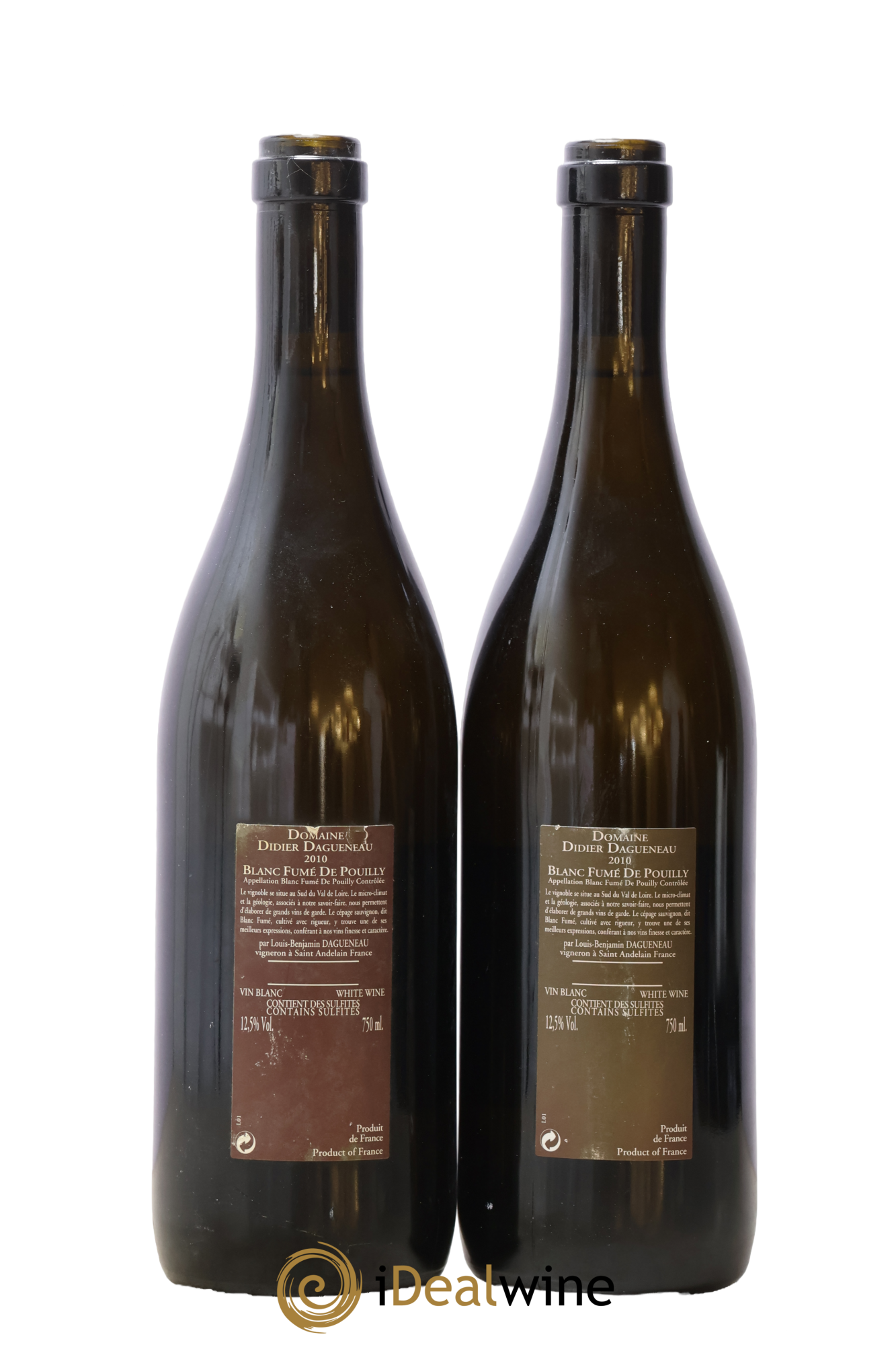Vin de France (anciennement Pouilly-Fumé) Pur Sang Dagueneau (Domaine Didier - Louis-Benjamin) 2010 - Lot de 2 bouteilles - 1