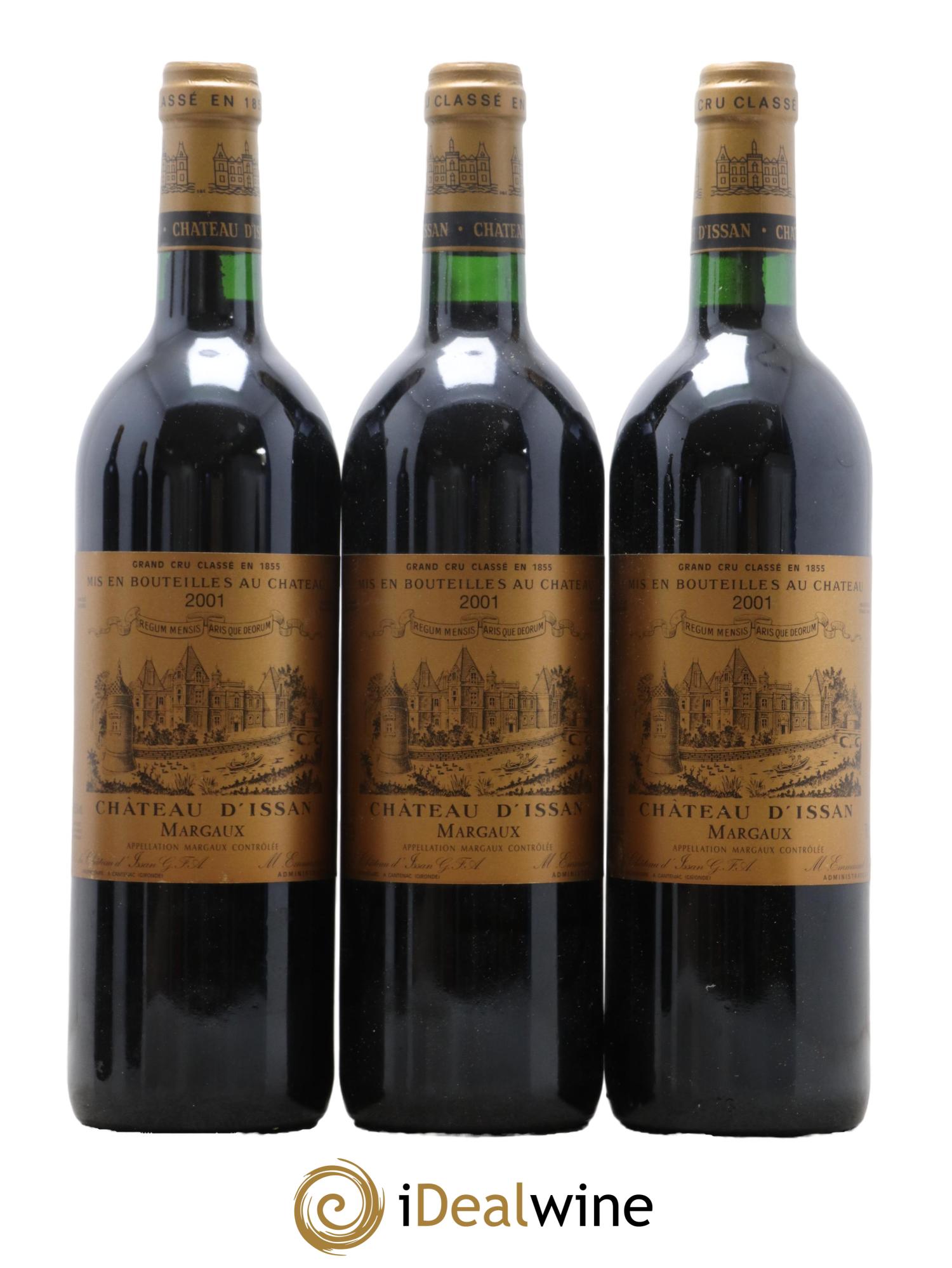 Château d'Issan 3ème Grand Cru Classé 2001 - Lot de 3 bouteilles - 0