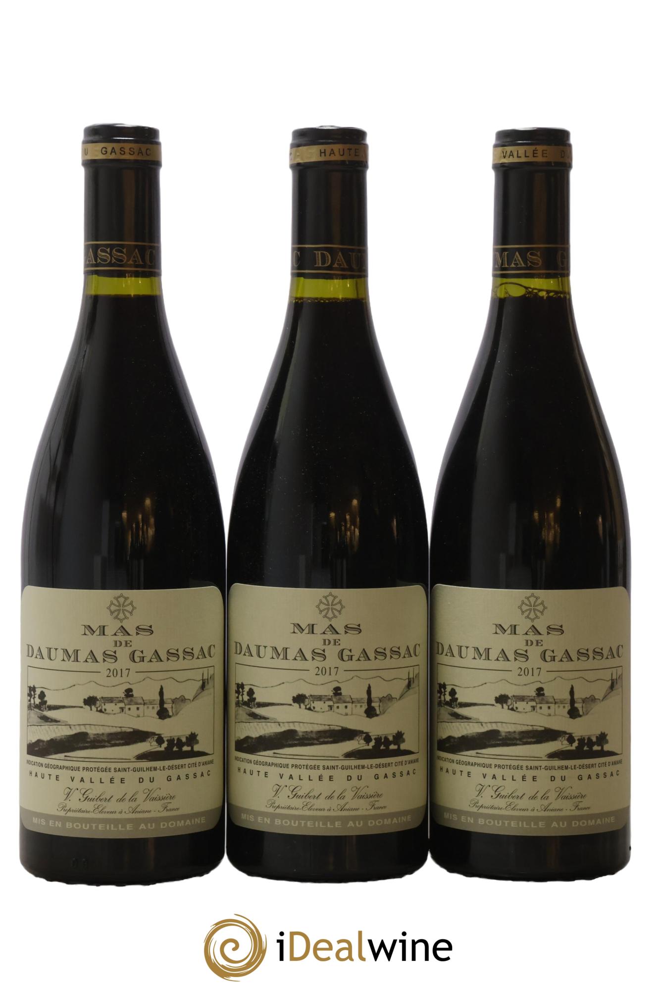 Saint-Guilhem-le-Désert - Cité d'Aniane Mas Daumas Gassac Famille Guibert de La Vaissière 2017 - Lot de 3 bouteilles - 0