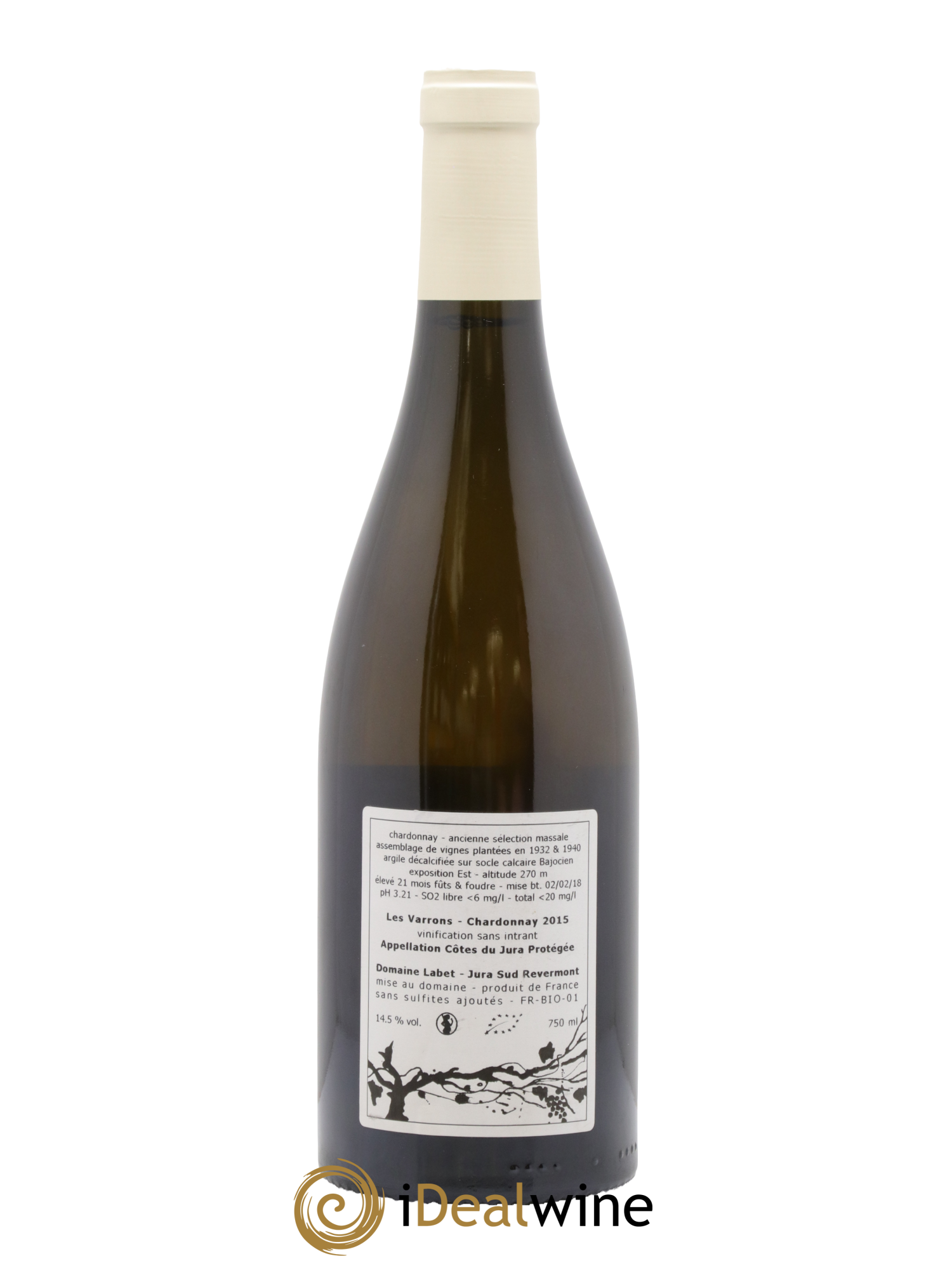 Côtes du Jura Chardonnay Les Varrons Romain - Julien  - Charline Labet 2015 - Lot of 1 bottle - 1