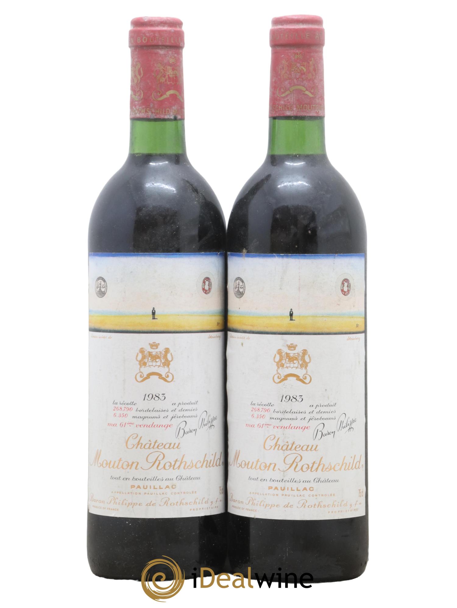 Château Mouton Rothschild 1er Grand Cru Classé 1983 - Lot de 2 bouteilles - 0