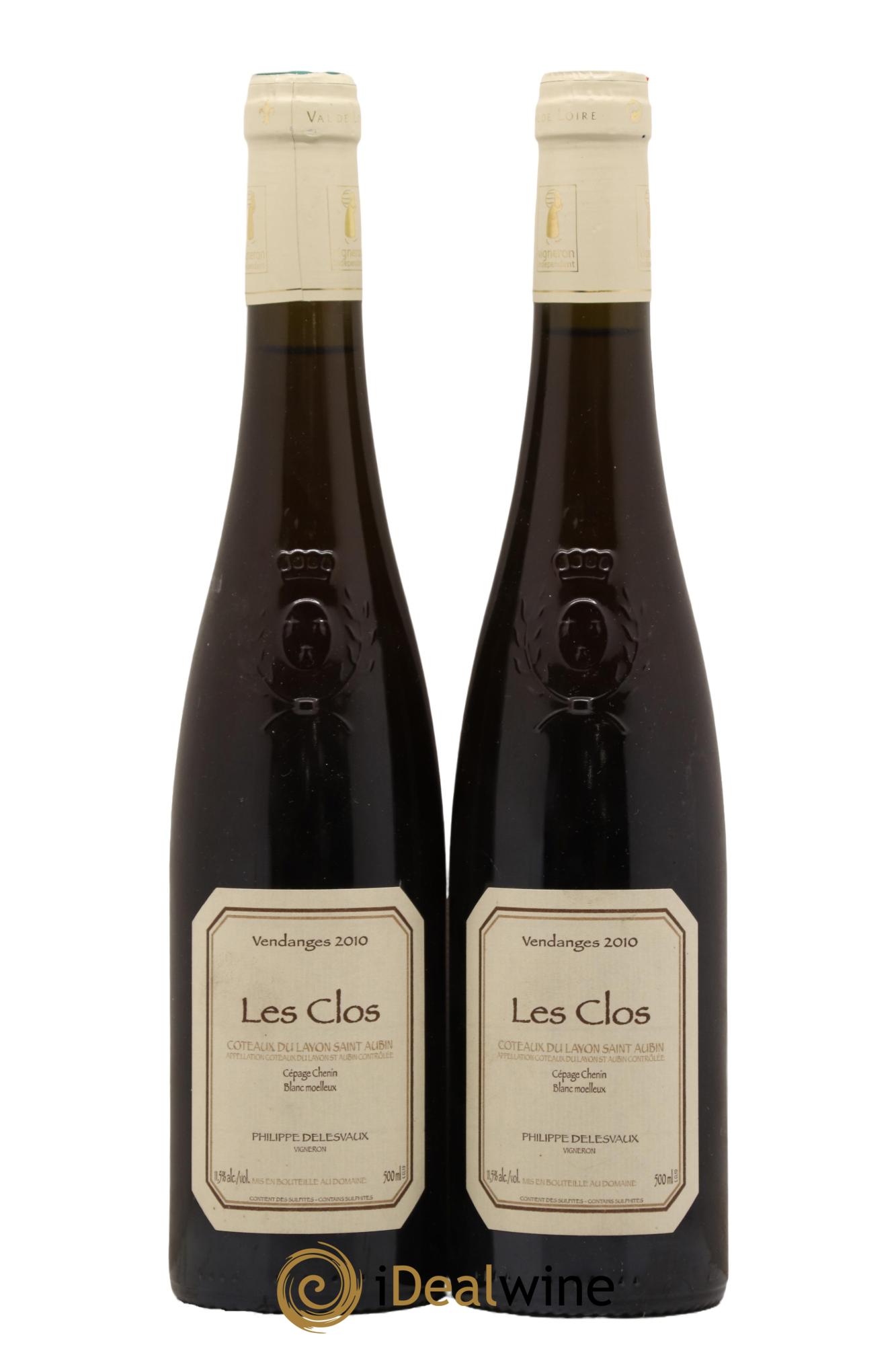 Coteaux du Layon Saint Aubin Les Clos Philippe Delesvaux 2010 - Lot de 2 format 50cls - 0