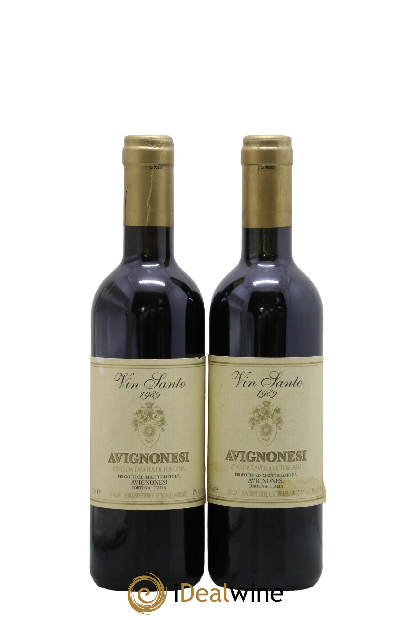 Italie Vino Da Tavola di Toscana Vin Santo Avignonesi 1989 - Posten von 2 Demi-Flaschen - 0
