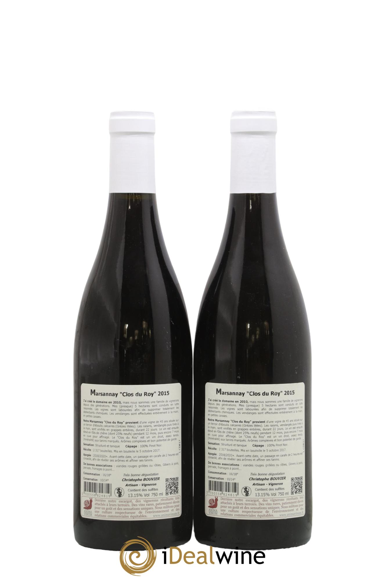 Marsannay Clos Du Roy Christophe Bouvier 2015 - Lot de 2 bouteilles - 1