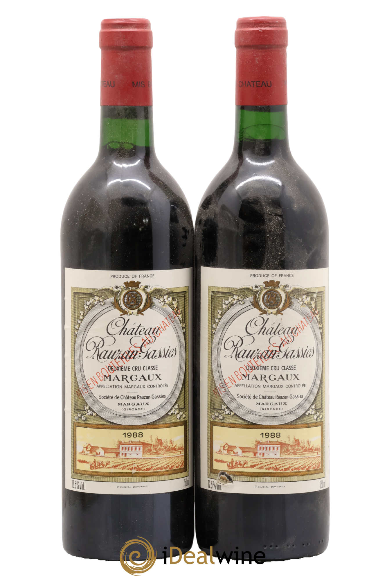 Château Rauzan-Gassies 2ème Grand Cru Classé 1988 - Lot de 2 bouteilles - 0