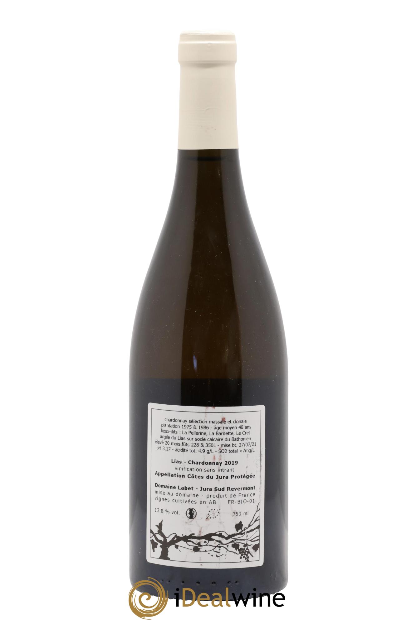 Côtes du Jura Chardonnay Lias Romain - Julien - Charline Labet 2019 - Lot de 1 bouteille - 1