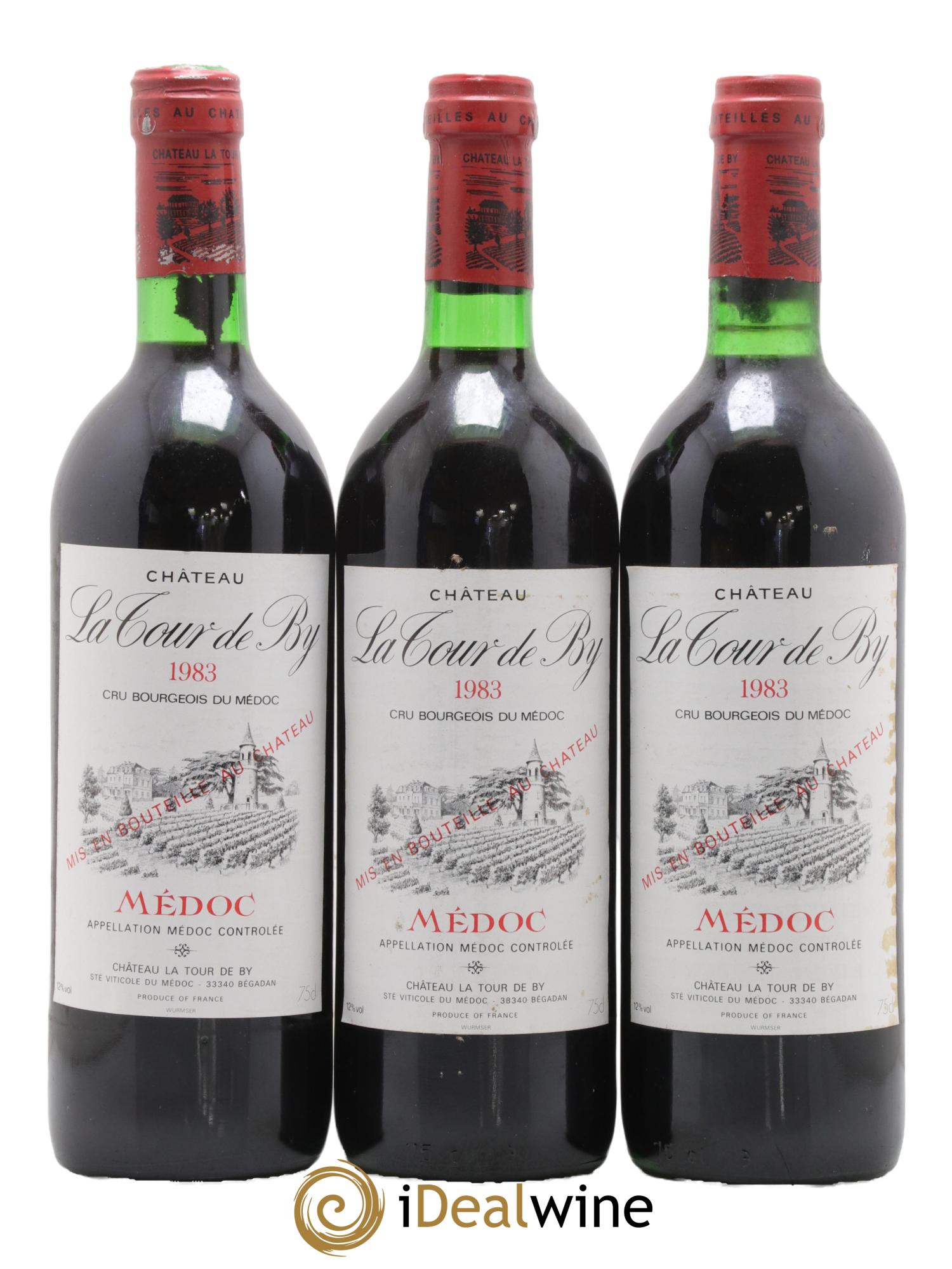 Château La Tour de By Cru Bourgeois 1983 - Lot de 3 bouteilles - 0