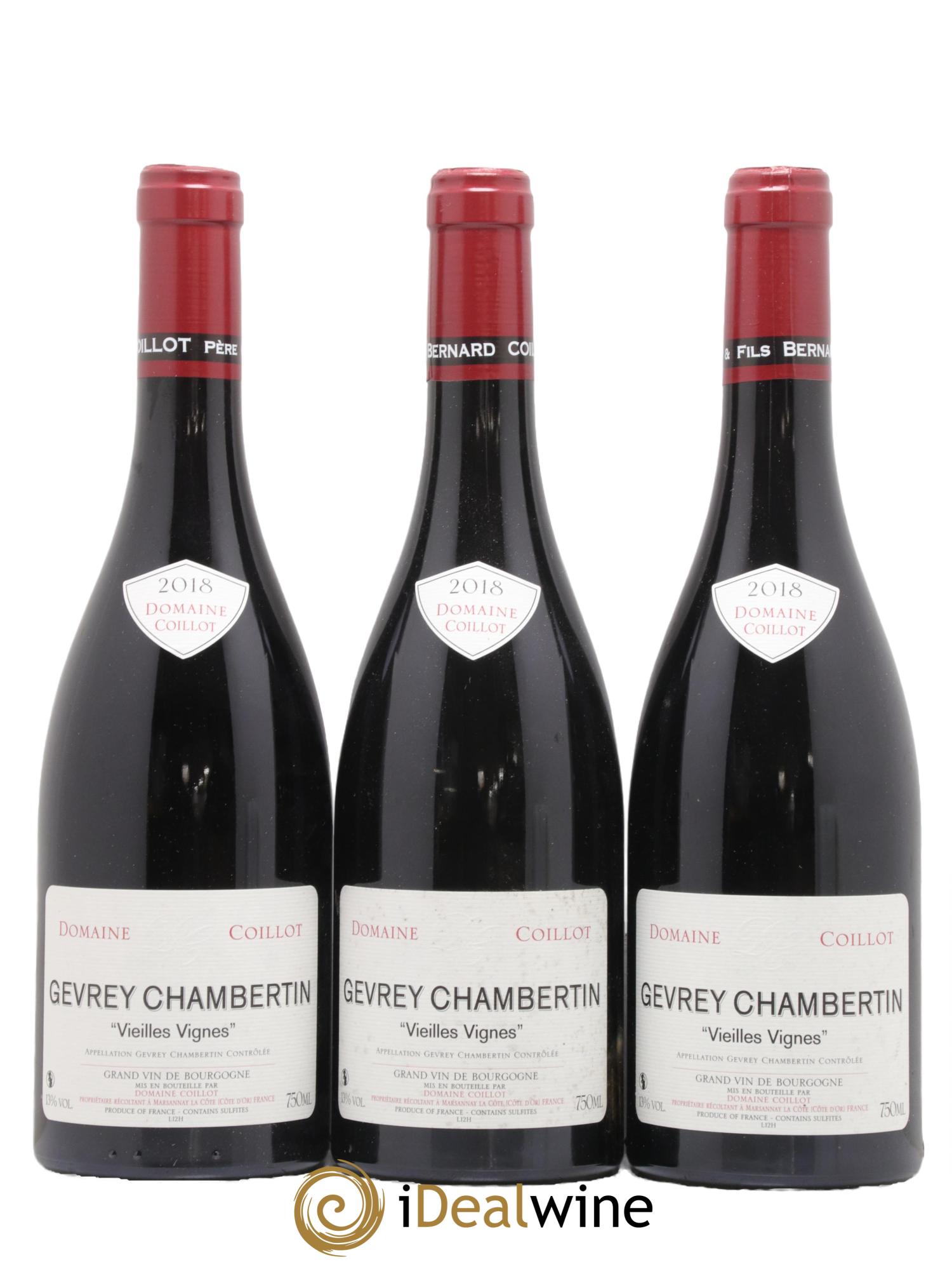 Gevrey-Chambertin Vieilles Vignes Domaine Coillot 2018 - Lot de 3 bouteilles - 0