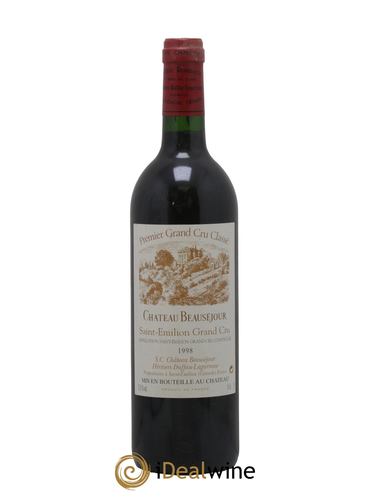 Château Beauséjour (Duffau-Lagarrosse) 1er Grand Cru Classé B 1998 - Lot de 1 bouteille - 0