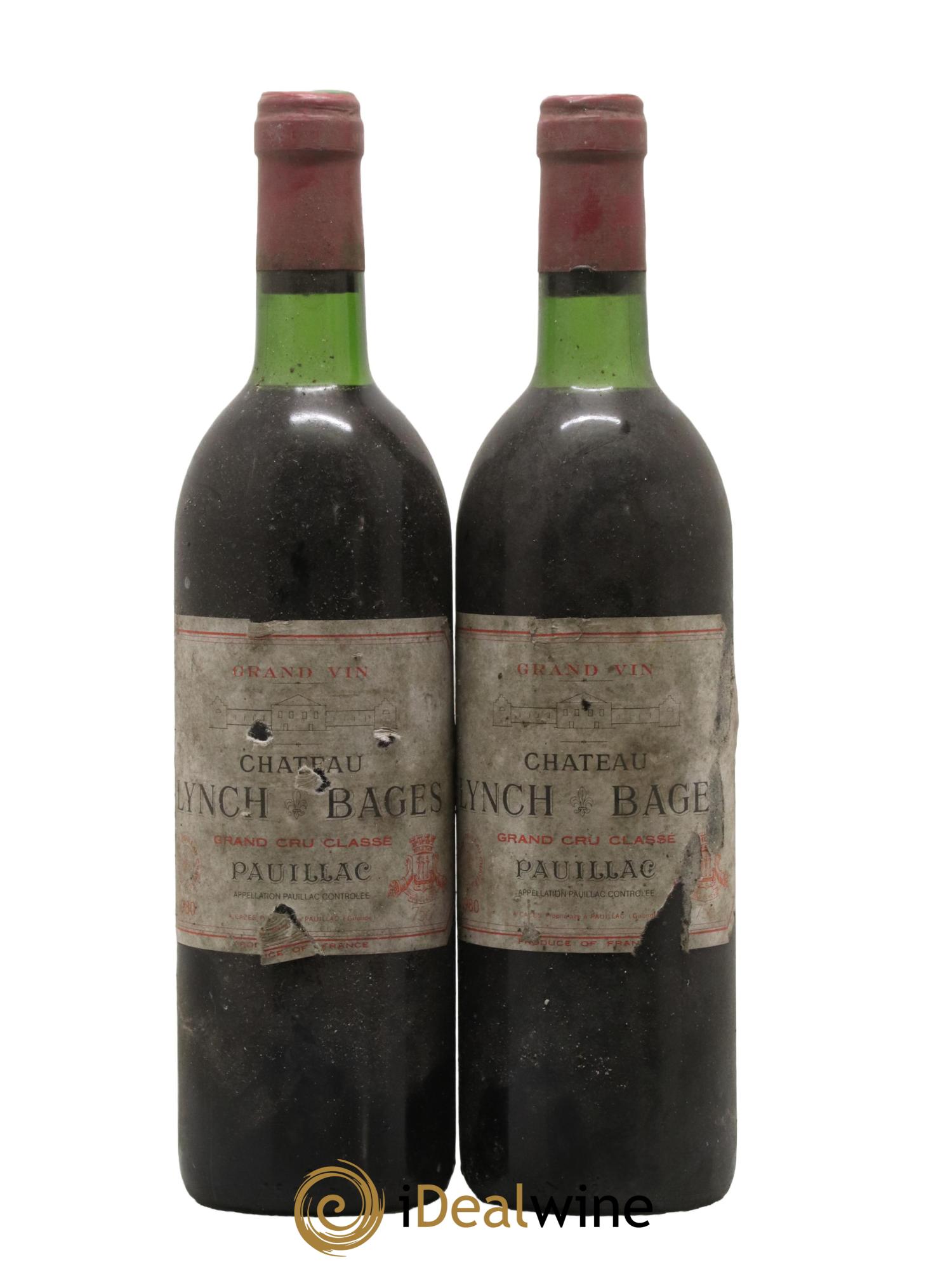 Château Lynch Bages 5ème Grand Cru Classé 1980 - Lot de 2 bouteilles - 0