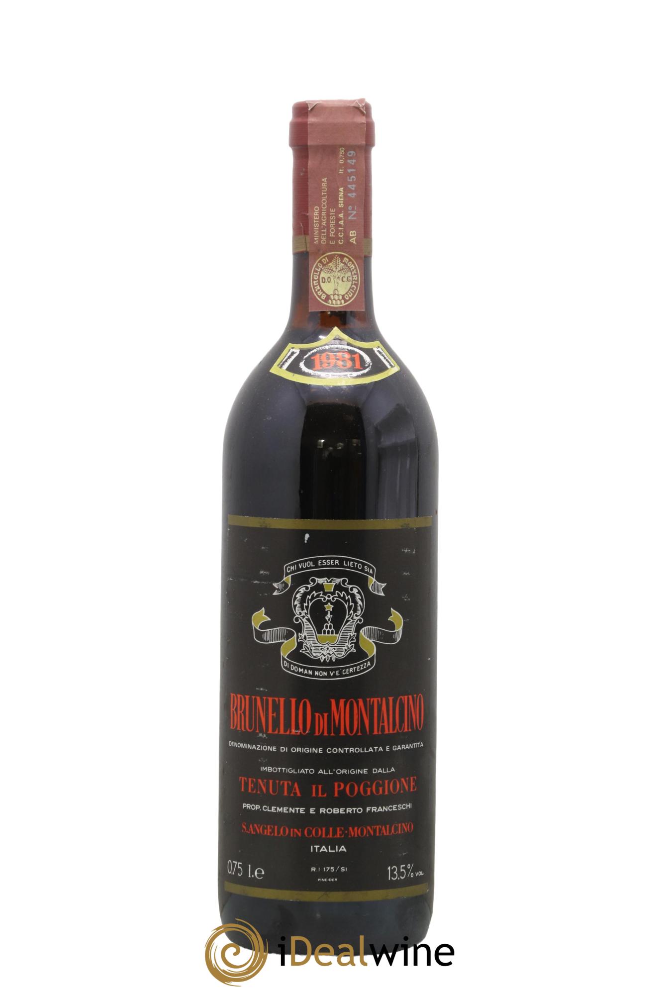 Brunello di Montalcino DOCG Il Poggione Lavinio Franceschi 1981 - Lot of 1 bottle - 0