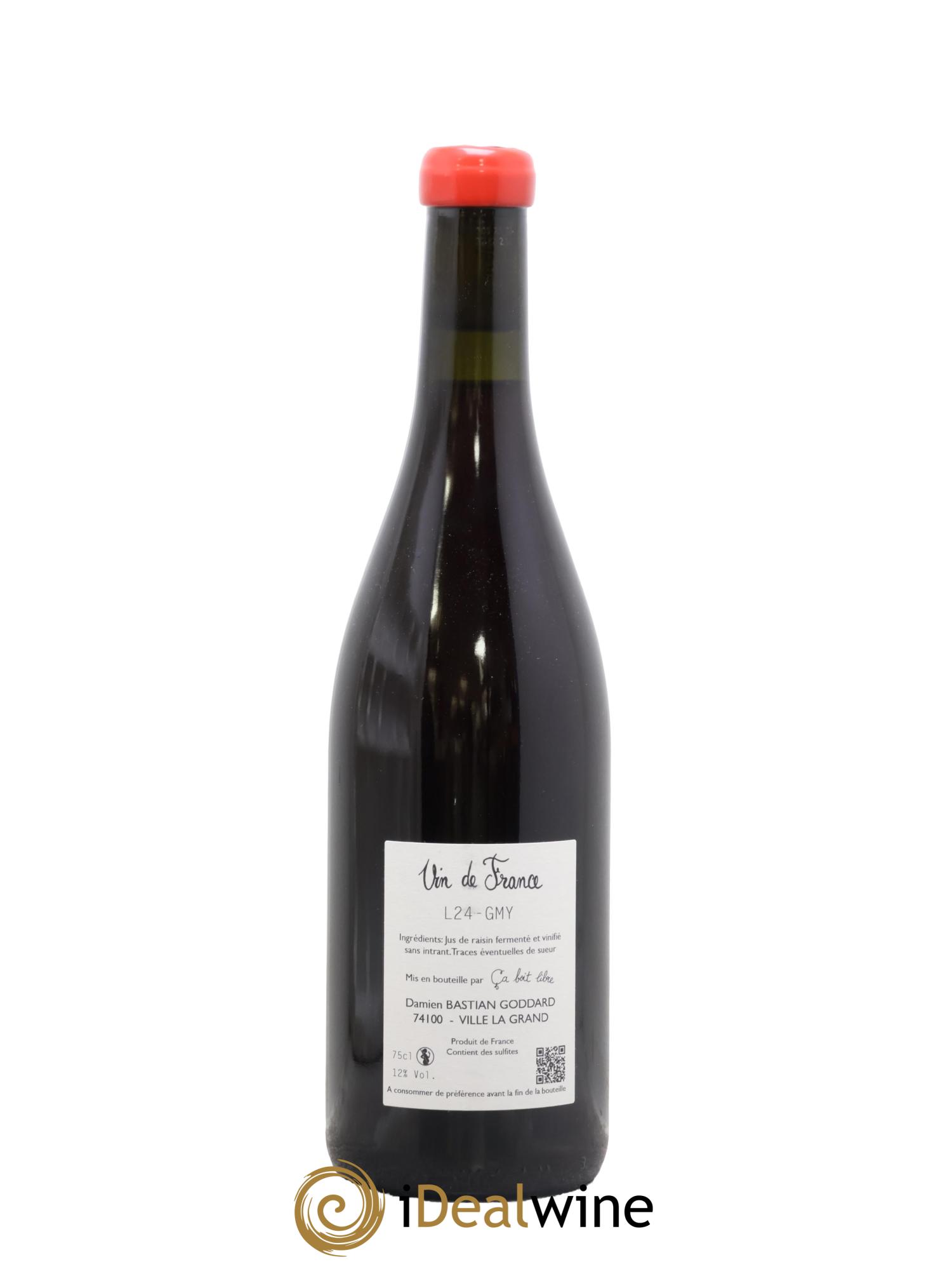 Vin de France Ton Rouge d'élevage Bastian Goddard 2024 - Lot de 1 bouteille - 1