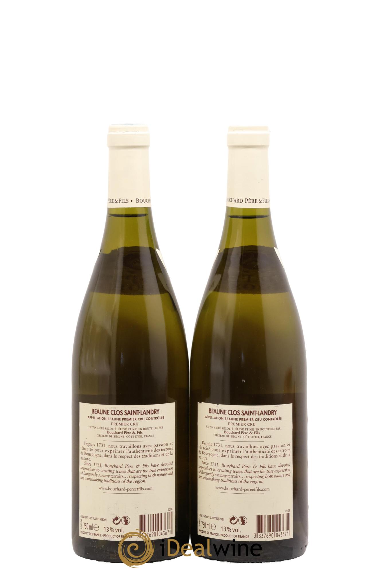 Beaune 1er Cru Clos Saint Landry Monopole Bouchard Père & Fils 2008 - Lot de 2 bouteilles - 1