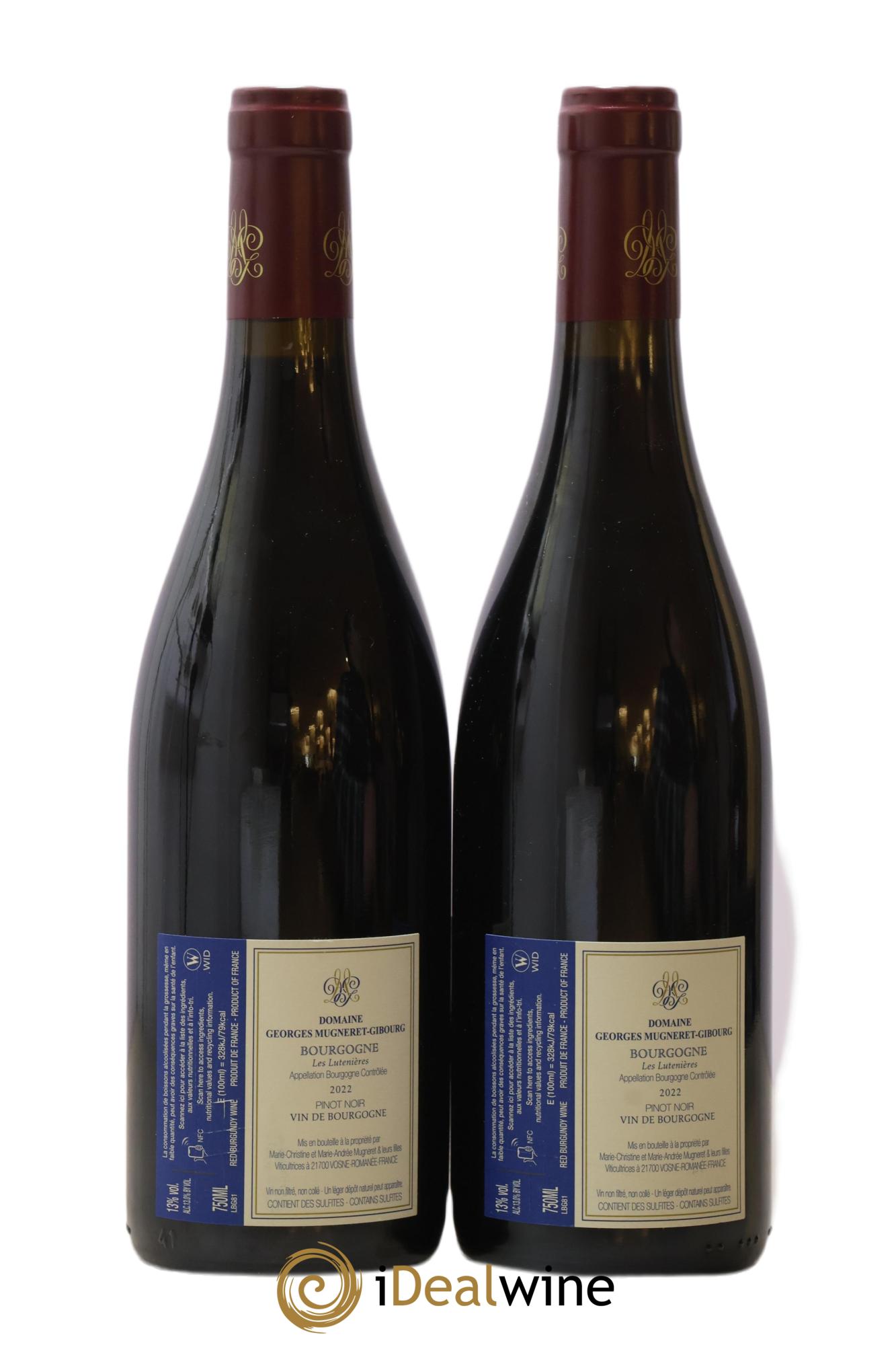 Bourgogne Les Lutenières Mugneret-Gibourg (Domaine) 2022 - Lot de 2 bouteilles - 1