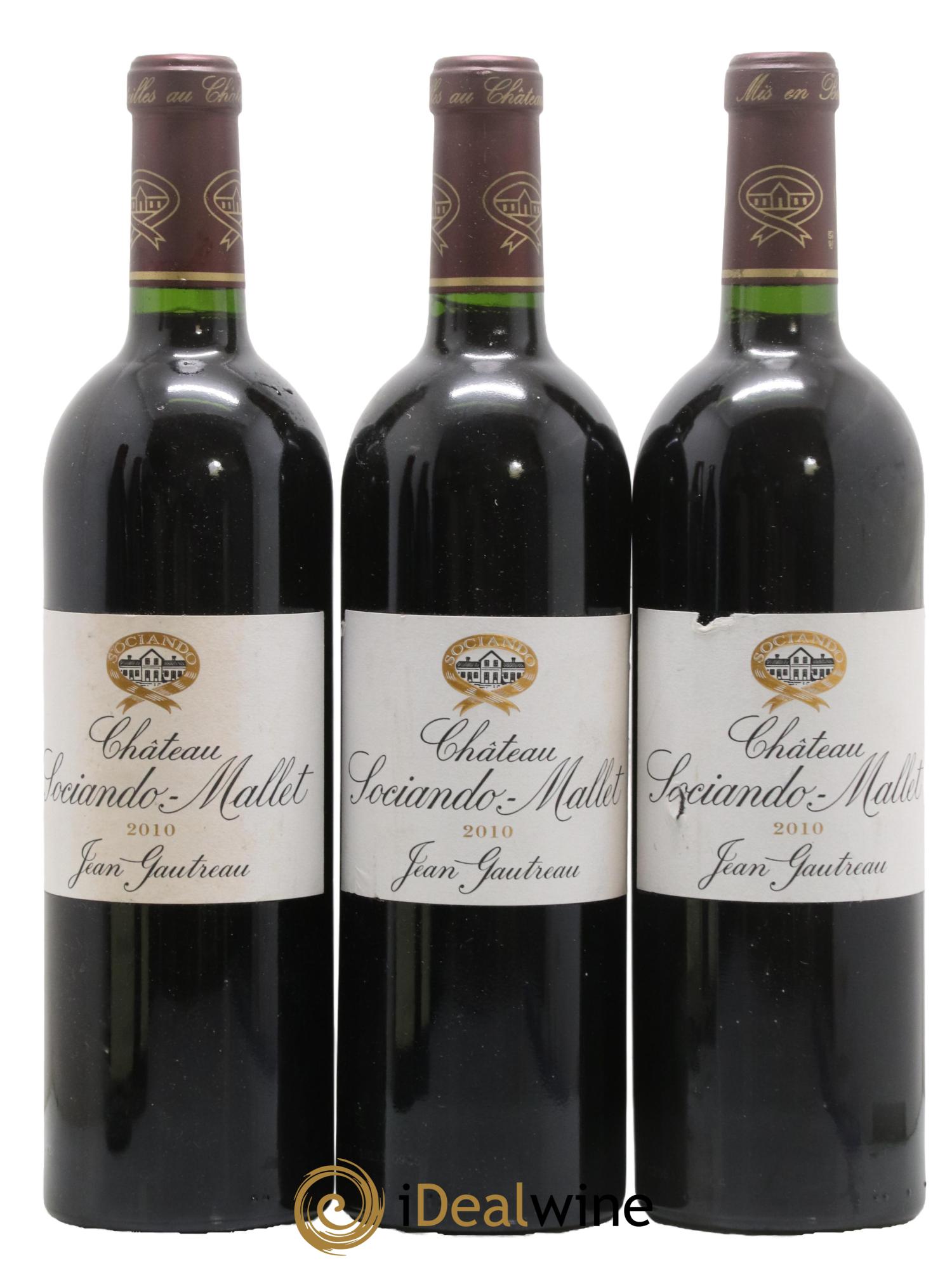 Château Sociando Mallet 2010 - Lot de 3 bouteilles - 0