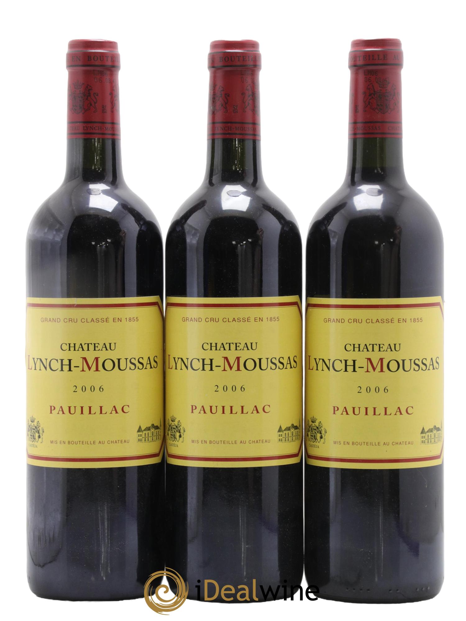 Château Lynch Moussas 5ème Grand Cru Classé 2006 - Lot de 3 bouteilles - 0