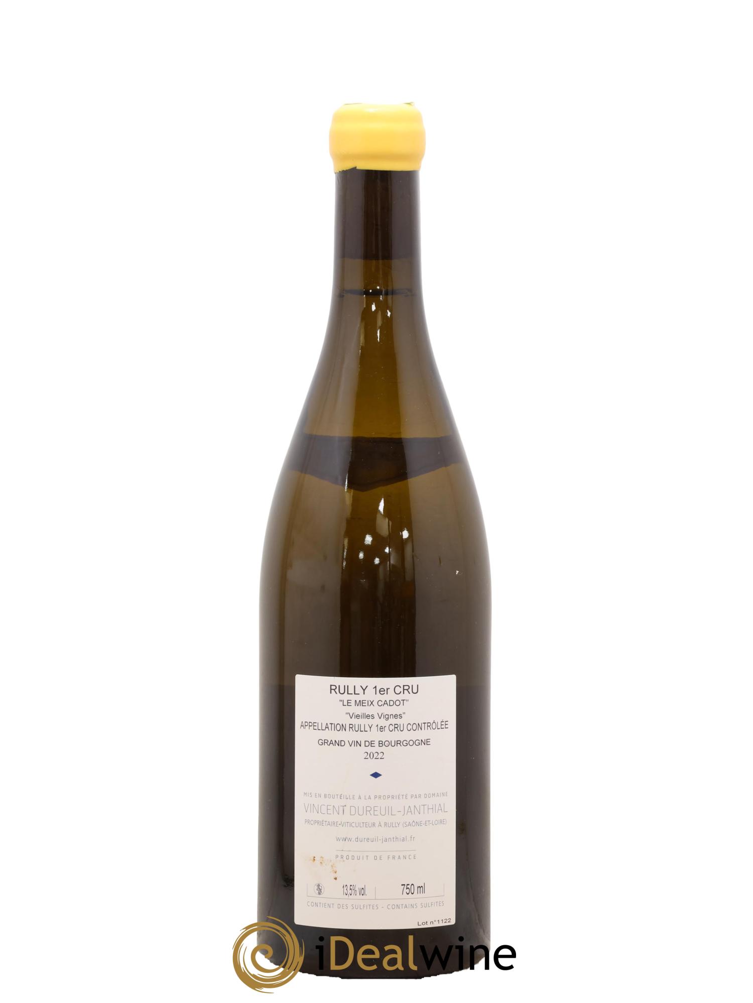 Rully 1er Cru Le Meix Cadot Vieilles Vignes Vincent Dureuil-Janthial 2022 - Lot de 1 bouteille - 1