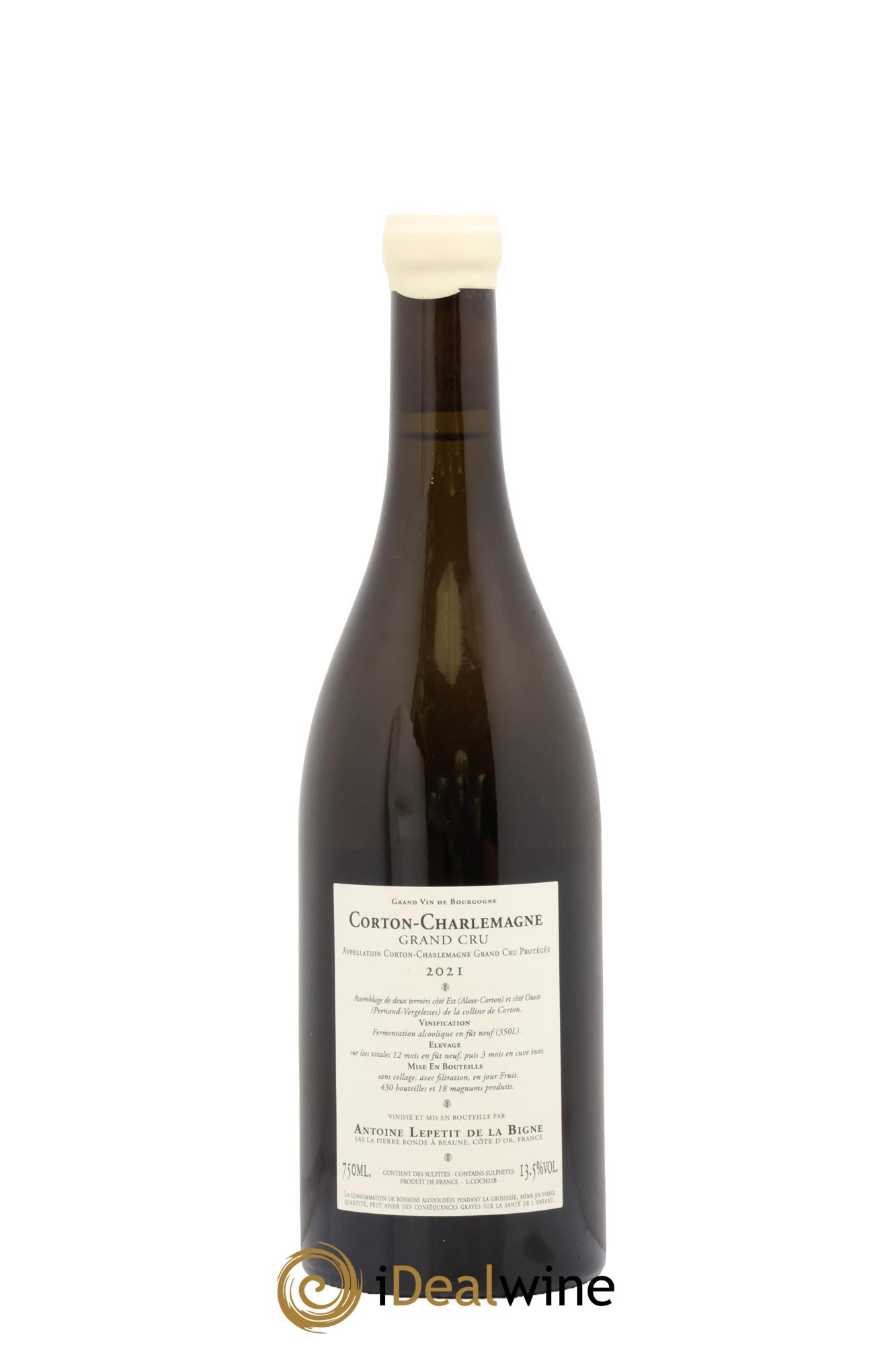 Corton-Charlemagne Grand Cru La Pierre Ronde Lepetit De La Bigne 2021 - Lot de 1 bouteille - 1
