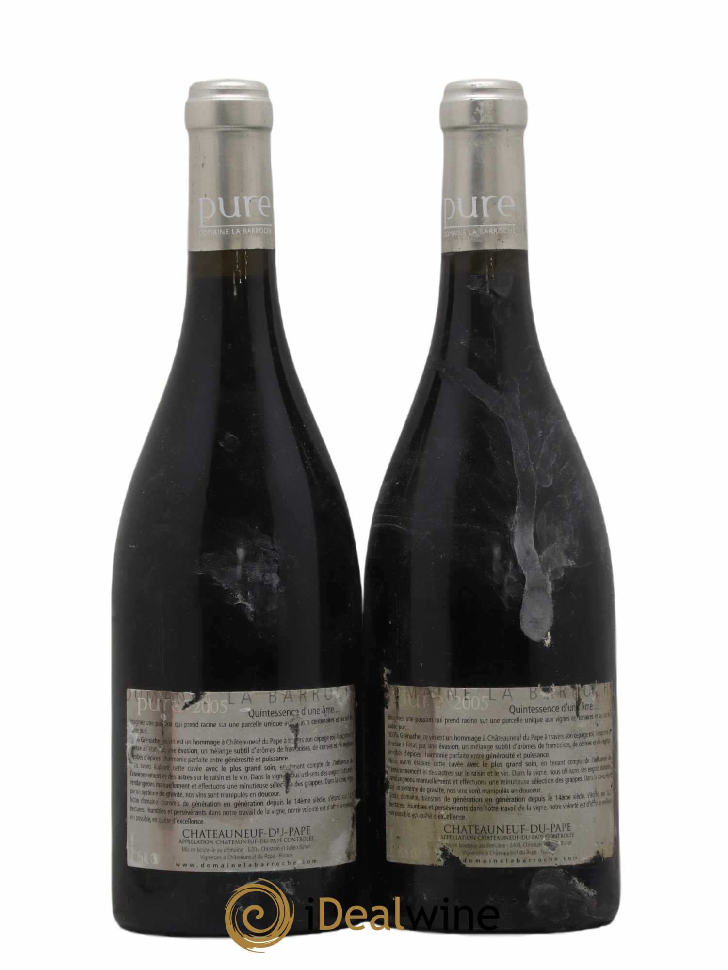 Châteauneuf-du-Pape Cuvée Pure Domaine La Barroche 2005 - Lotto di 2 bottiglie - 1
