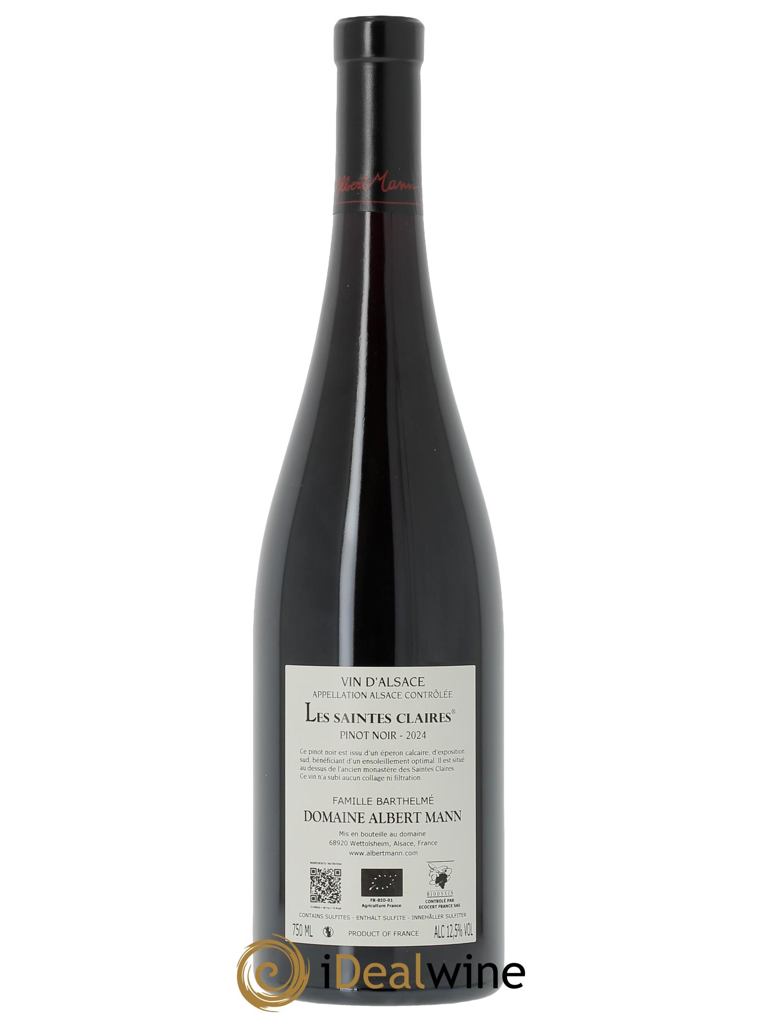 Alsace Pinot Noir Les Saintes Claires Albert Mann  2024 - Lot de 1 bouteille - 1
