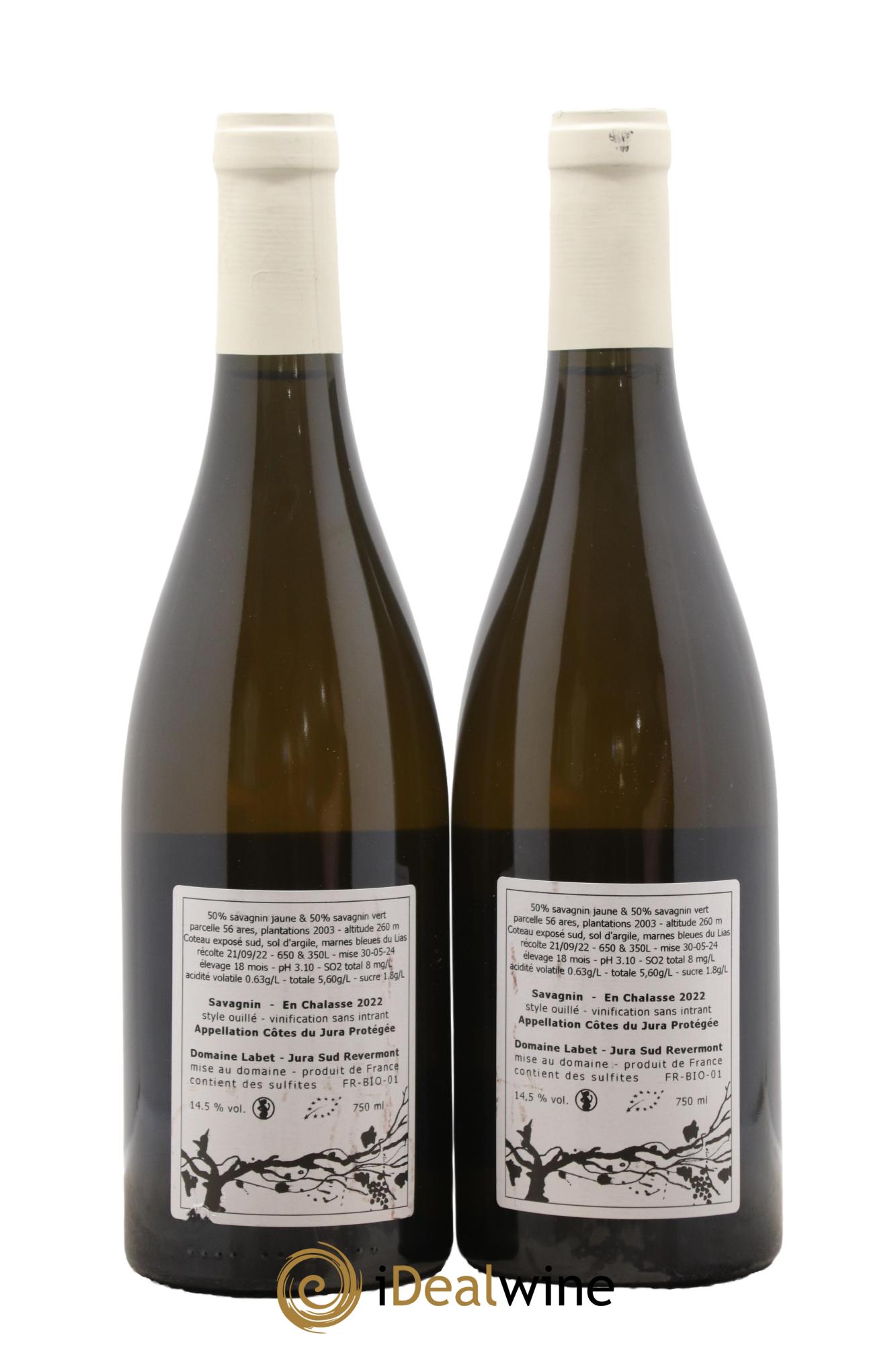 Côtes du Jura Fleur de Savagnin En Chalasse Romain - Julien - Charline Labet 2022 - Posten von 2 Flaschen - 1