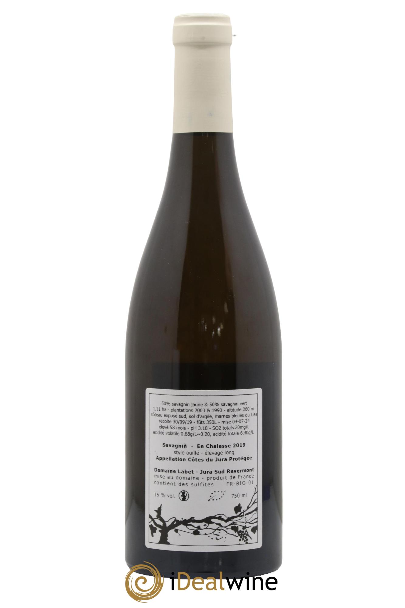 Côtes du Jura Savagnin en Chalasse Elevage Long Romain - Julien - Charline Labet 2019 - Lot de 1 bouteille - 1