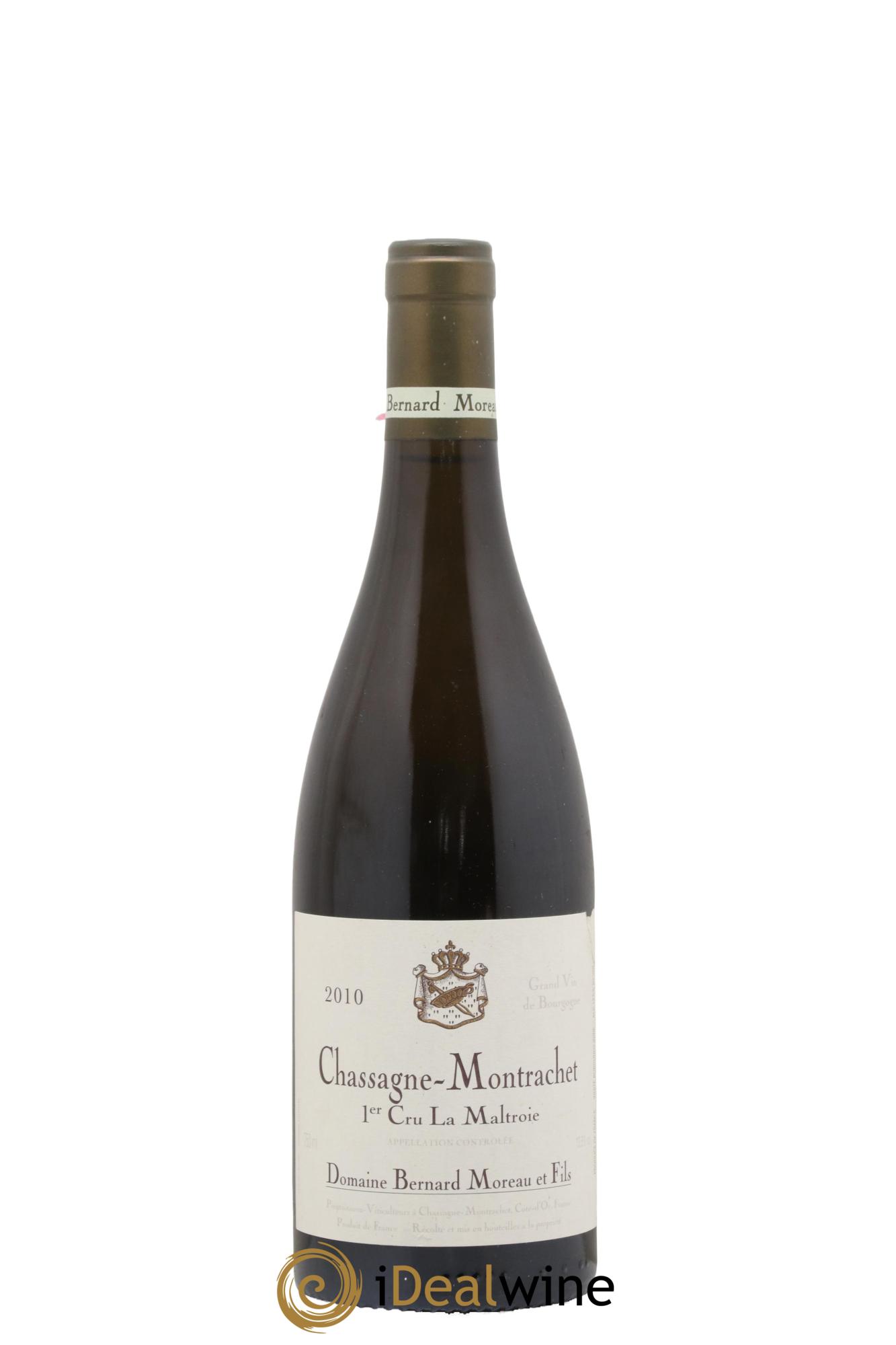 Chassagne-Montrachet 1er Cru La Maltroie Bernard Moreau et Fils (Domaine) 2010 - Lot of 1 bottle - 0