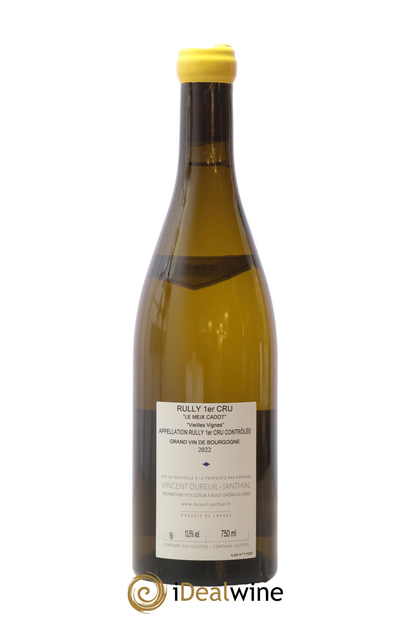Rully 1er Cru Le Meix Cadot Vieilles Vignes Vincent Dureuil-Janthial 2022 - Lot de 1 bouteille - 1
