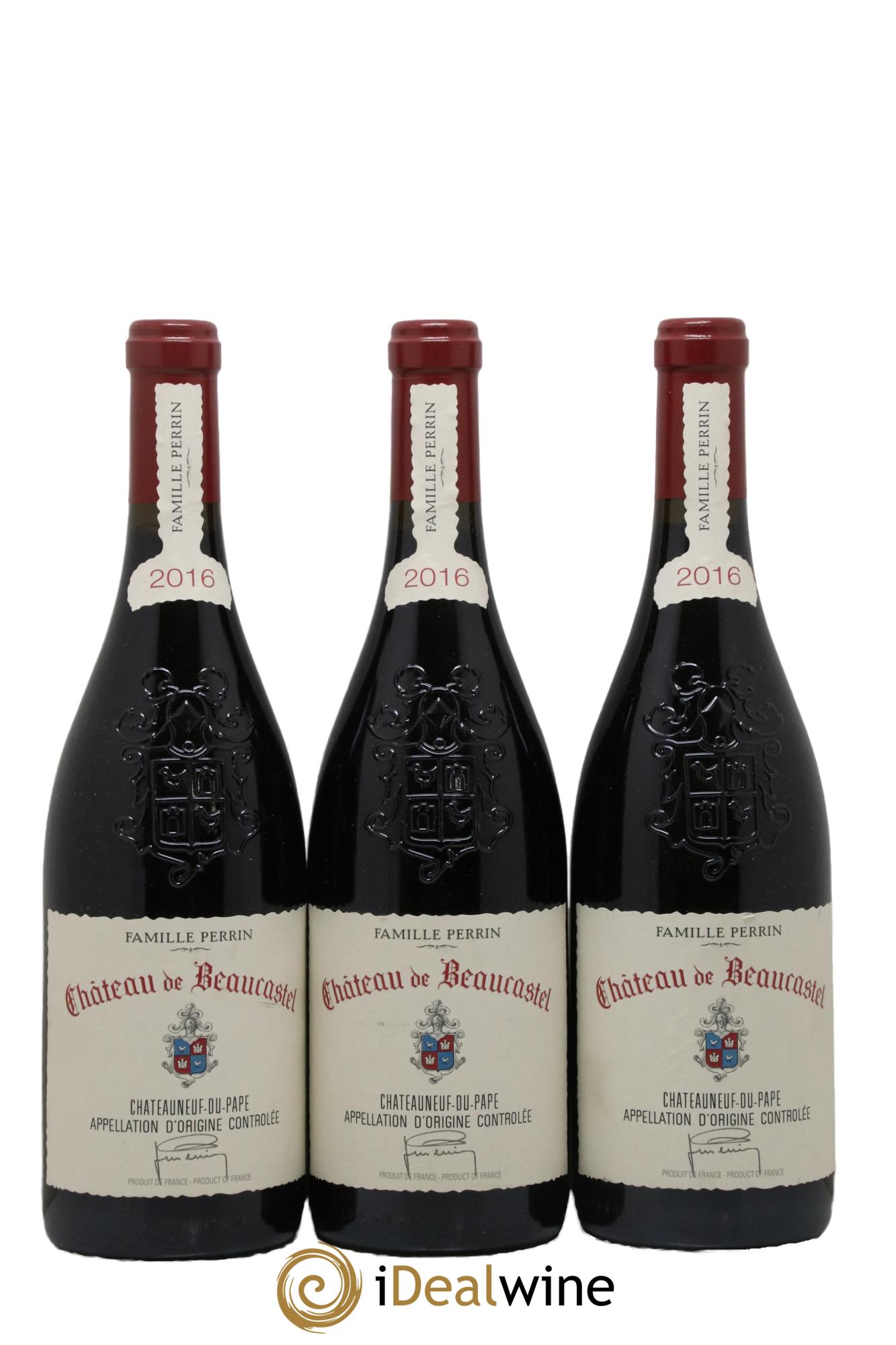 Châteauneuf-du-Pape Château de Beaucastel Famille Perrin 2016 - Lot de 3 bouteilles - 0