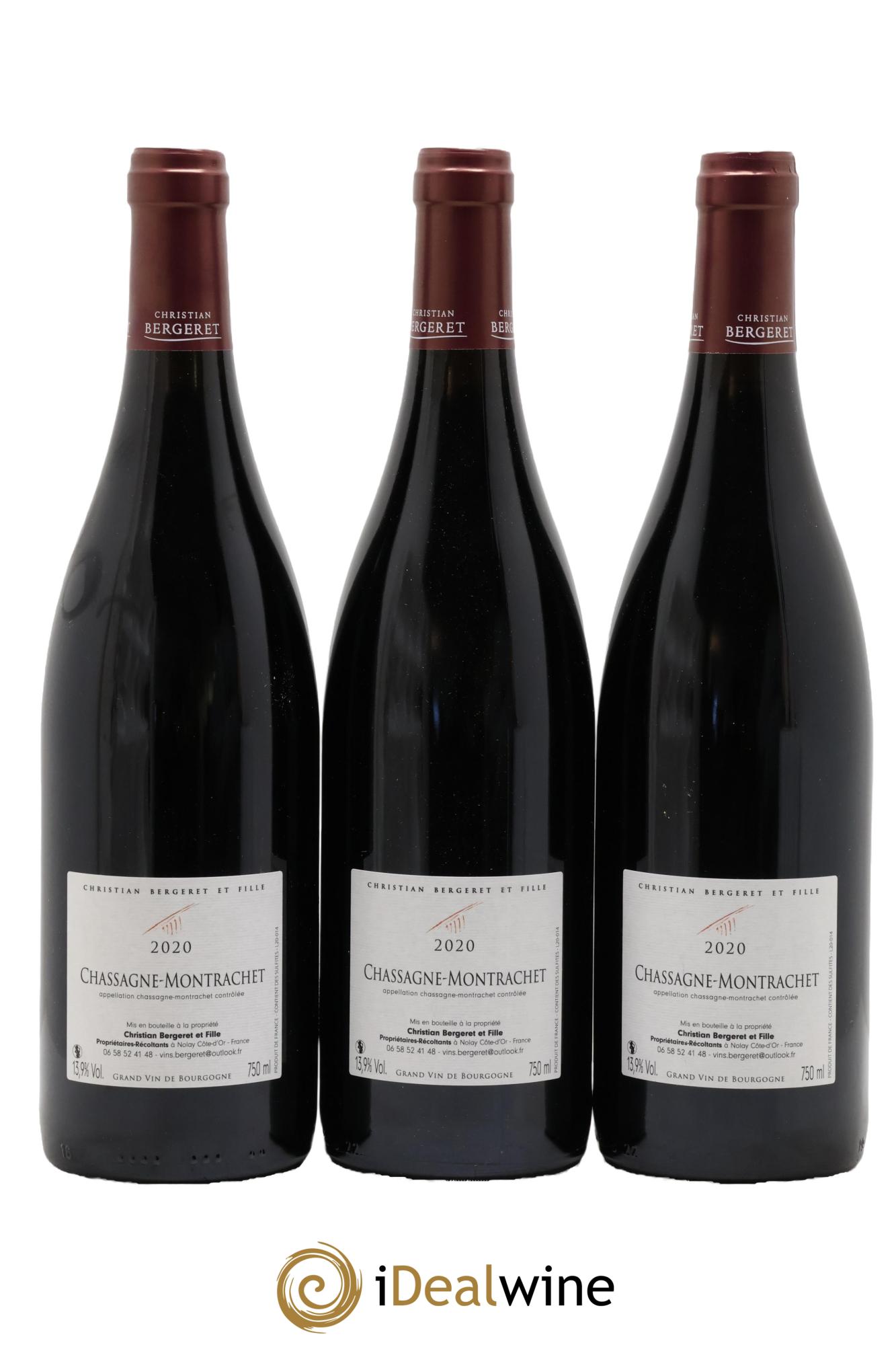 Chassagne-Montrachet Christian Bergeret 2020 - Lot de 3 bouteilles - 1